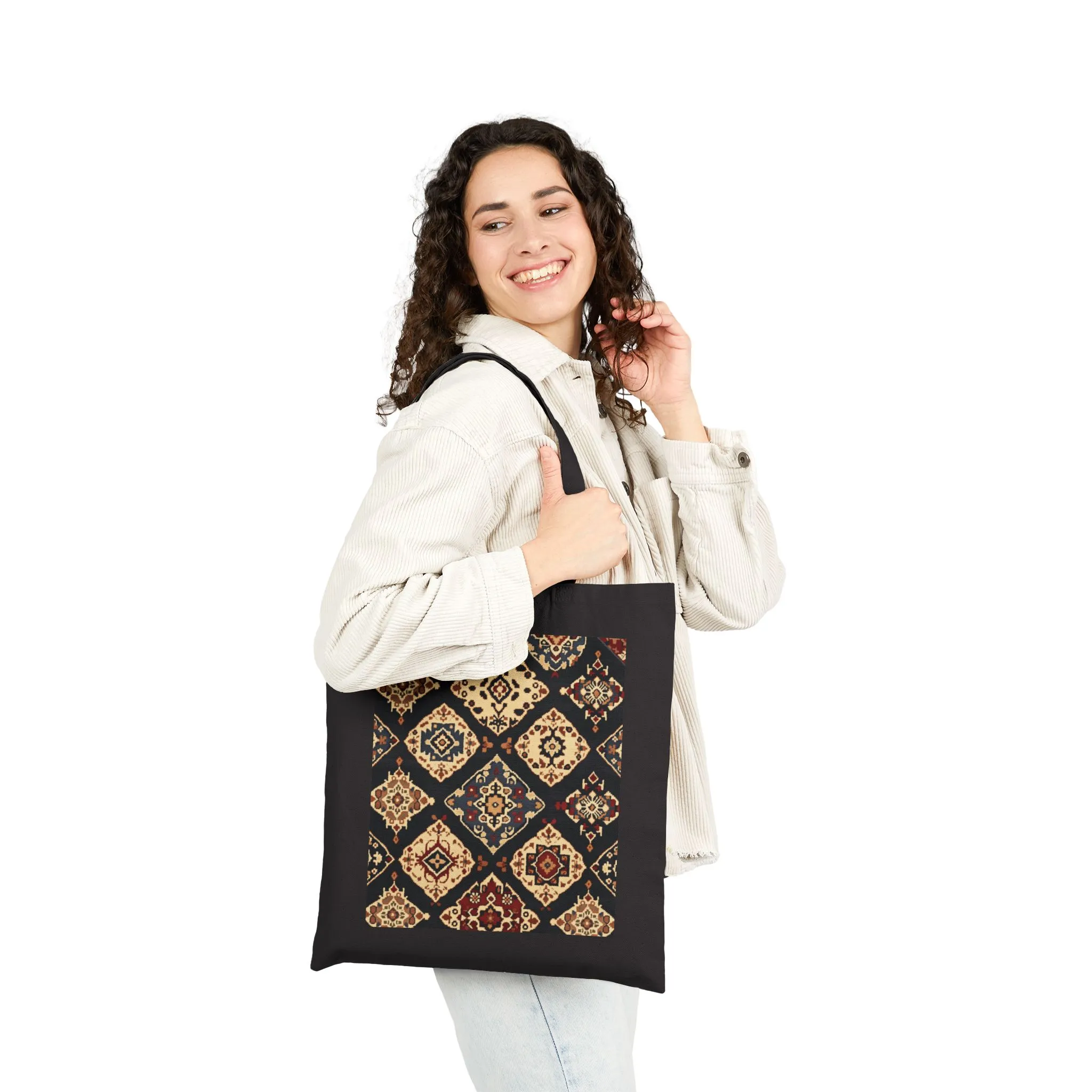Bohemian Pattern Cotton Canvas Tote Bag, Eco-Friendly Shopping Bag, Art Tote, Beach Bag, Gift for Her, Market Tote - Image 8