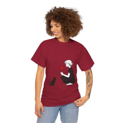 Cat Lover's Heavy Cotton Tee, Cute Cat Shirt, Pet Owner Gift, Animal Lover Apparel, Birthday Gift for Her, Women's Cotton T-Shirt, Cat Lover - Image 35