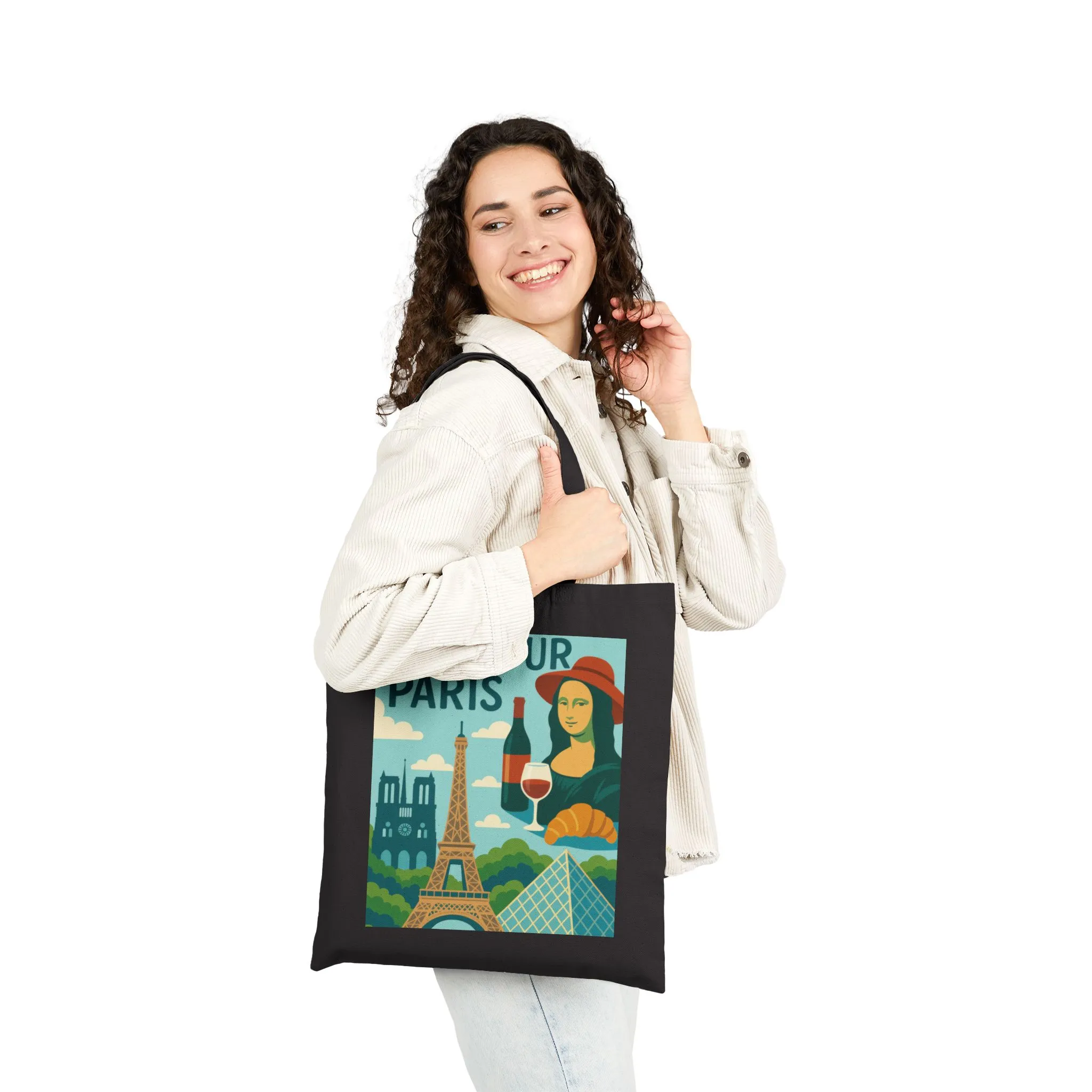 Bonjour Paris Tote Bag, Eco-Friendly Cotton Bag for Shopping, Travel, Gifts, Beach, and Everyday Use - Image 8