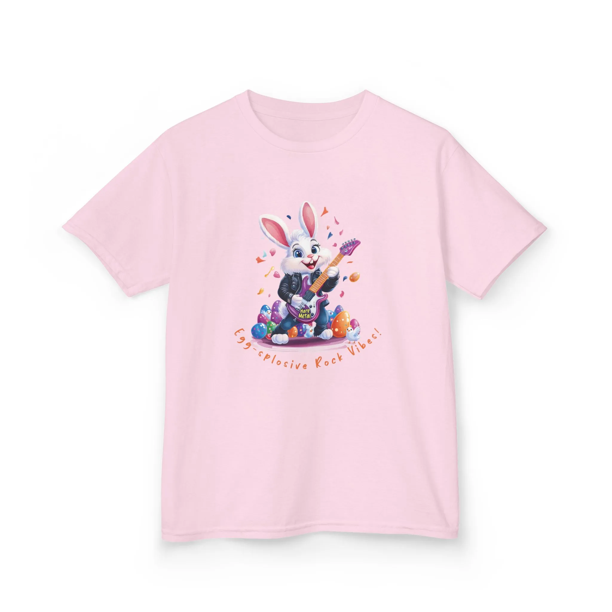 Explosive Rock Vibes Kids Tee - Fun Bunny Graphic T-Shirt for Young Rockstars, Gift for Easter, Rock Star Easter Bunny - Image 21