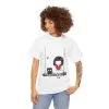 Cute Cat & Girl Graphic Tee, Playful Gift for Cat Lovers, Cat and Girl Design, Gift for Cat Owners, Women's Cotton T-Shirt
