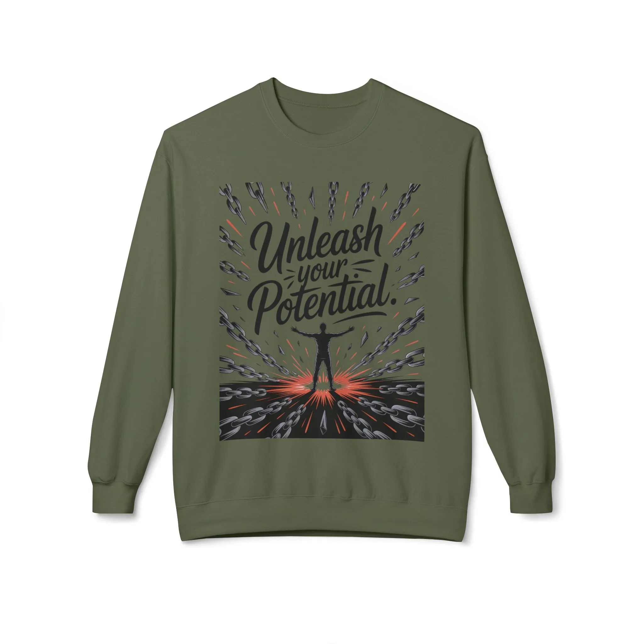 Unleash Your Potential Men s Sweatshirt, Motivational Crewneck, Inspirational Gift For Men, Gift for Graduates, Personal Growth Apparel - Image 2