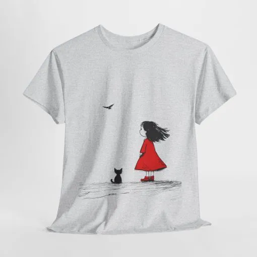 Cat Lover Tee, Cute Graphic T-Shirt, Cat & Girl Design, Gift for Cat Owners, Casual Stylish Unisex Cotton Shirt, Women's Cotton T-Shirt - Image 7
