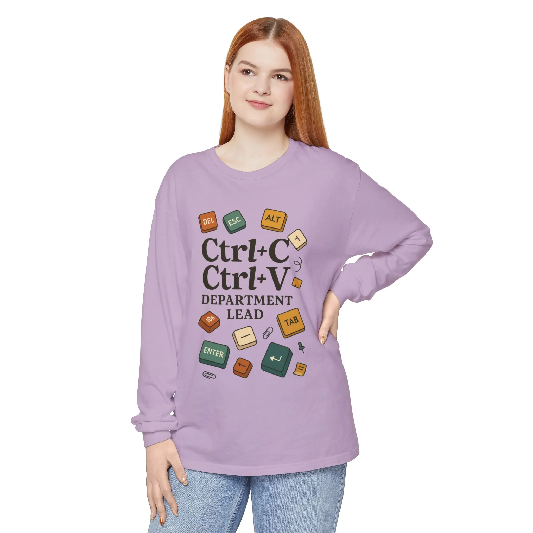 Graphic Long Sleeve Tee, Ctrl+C Ctrl+V Department Lead, Funny Office Humor Shirt, Programmer Gift, Tech Nerd Tee, IT Department Apparel - Image 20