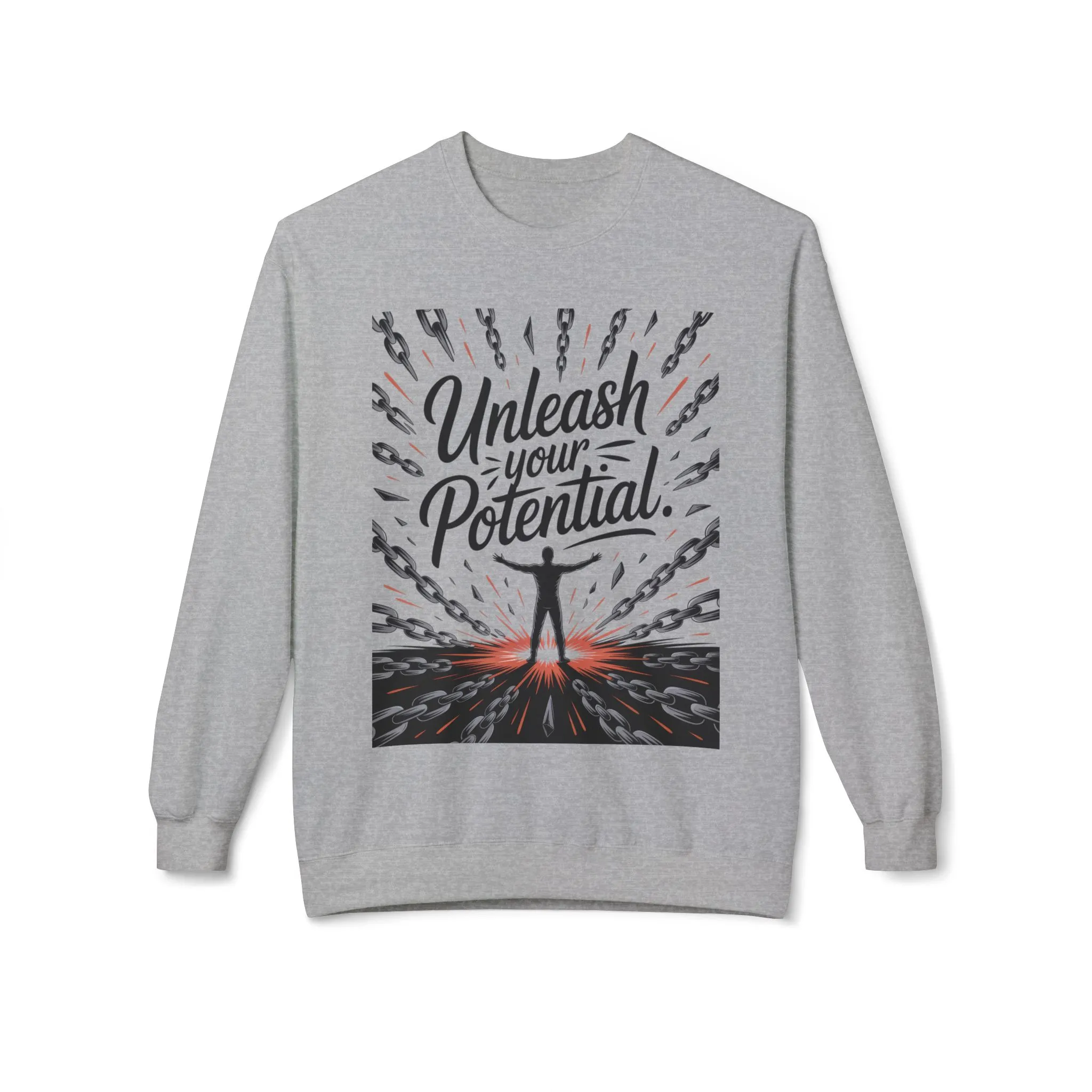 Unleash Your Potential Men s Sweatshirt, Motivational Crewneck, Inspirational Gift For Men, Gift for Graduates, Personal Growth Apparel - Image 6