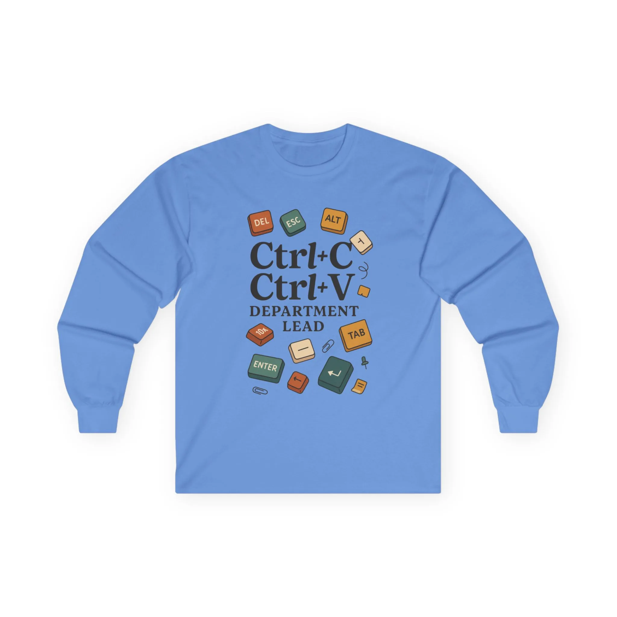 Graphic Long Sleeve Tee, Ctrl+C Ctrl+V Department Lead, Funny Office Humor Shirt, Programmer Gift, Tech Nerd Tee, IT Department Apparel - Image 13