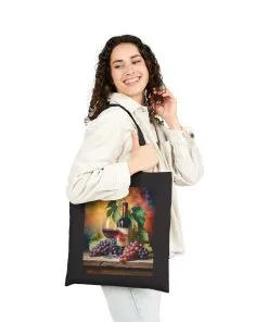 Wine Not Canvas Tote Bag, Eco-Friendly Grocery Bag, Wine Lover Gift, Reusable Shopping Tote, Vintage Art Design, Perfect for Every Occasion