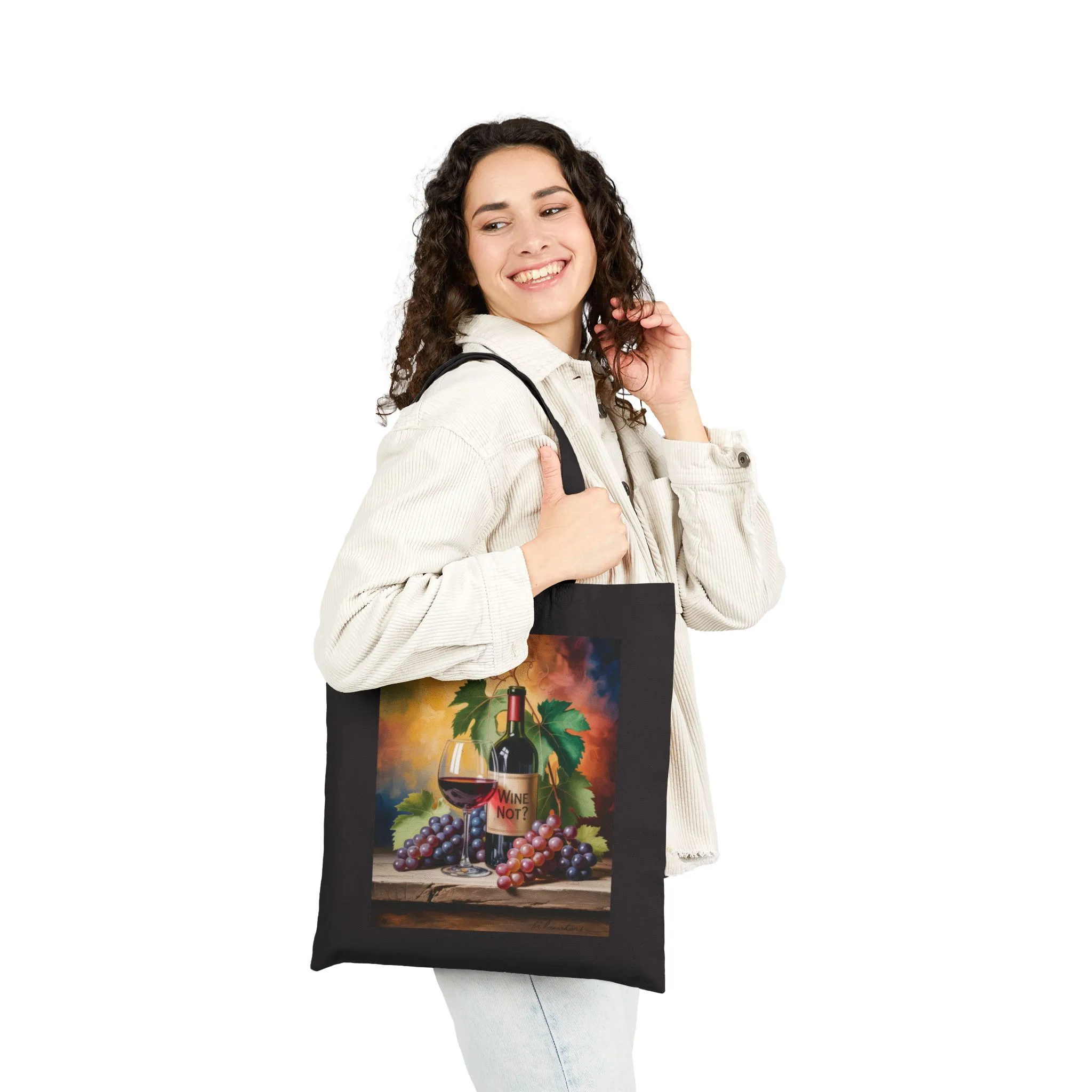 Wine Not Canvas Tote Bag, Eco-Friendly Grocery Bag, Wine Lover Gift, Reusable Shopping Tote, Vintage Art Design, Perfect for Every Occasion