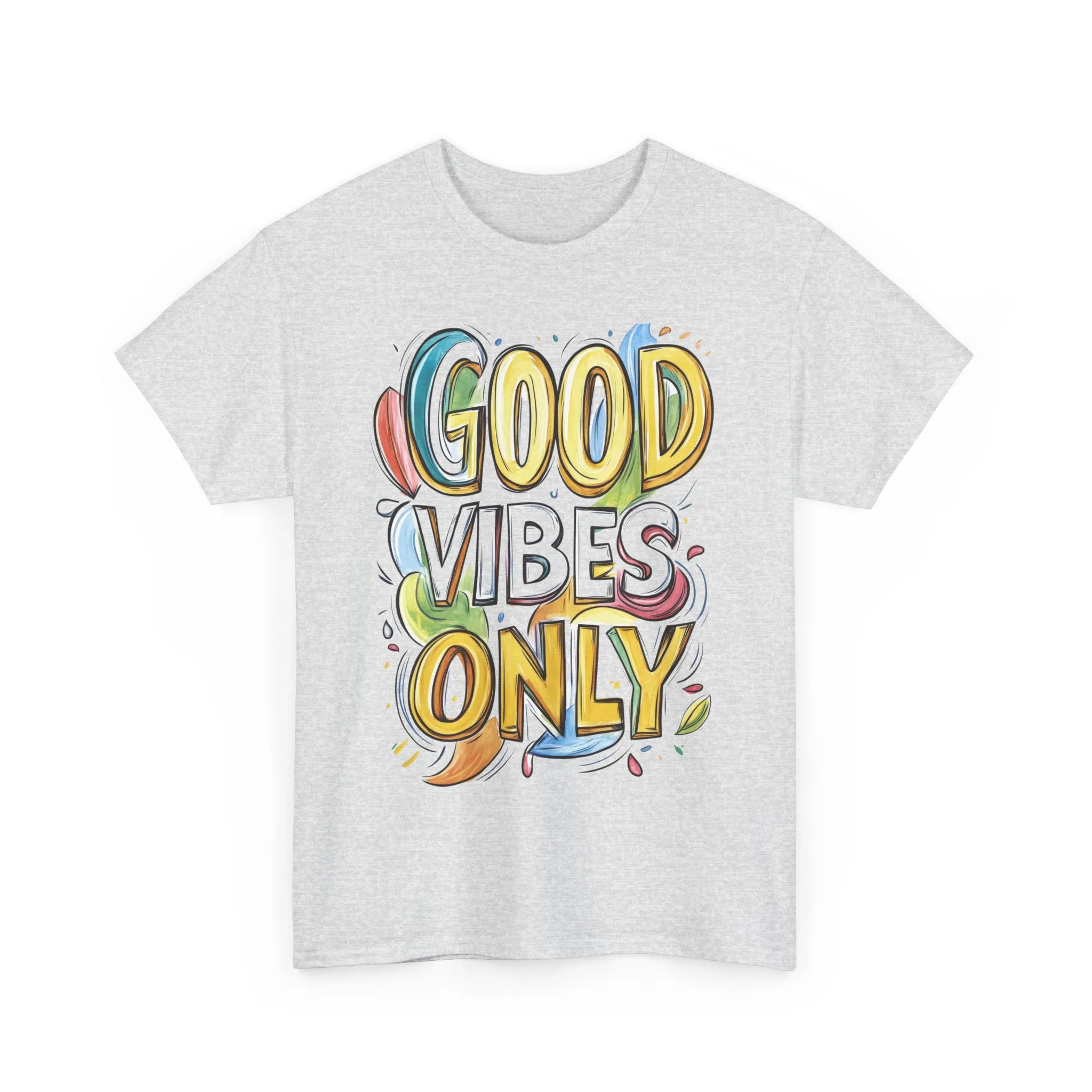 Good Vibes Only Women's Heavy Cotton Tee, Positive Energy Shirt, Graphic T-Shirt, Women's Casual Wear, Gift for Friends, Summer Outfit - Image 33