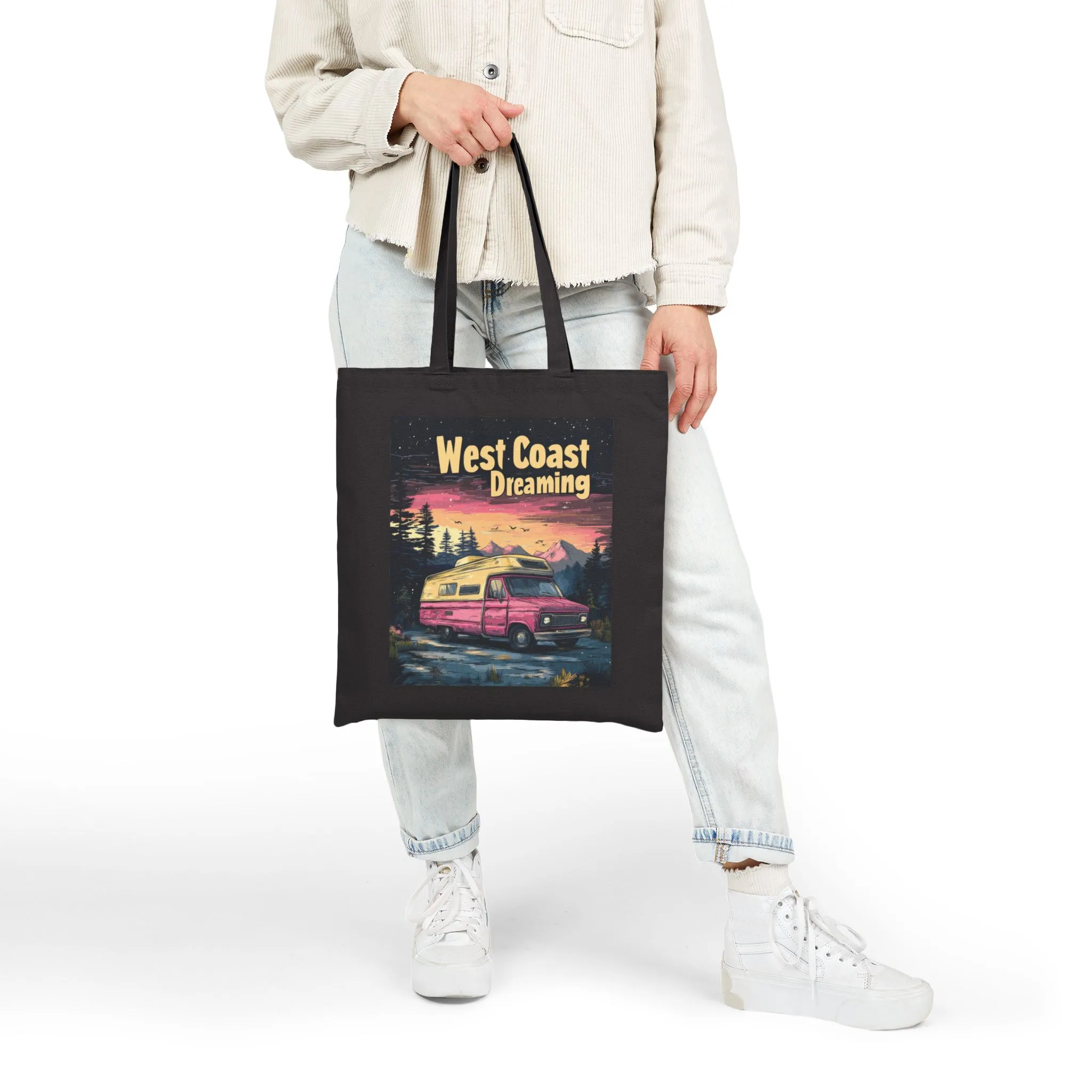 West Coast Dreaming Tote Bag, Eco-Friendly Cotton Bag, Beach Bag, Travel Tote, Gift for Adventure Lovers - Image 3
