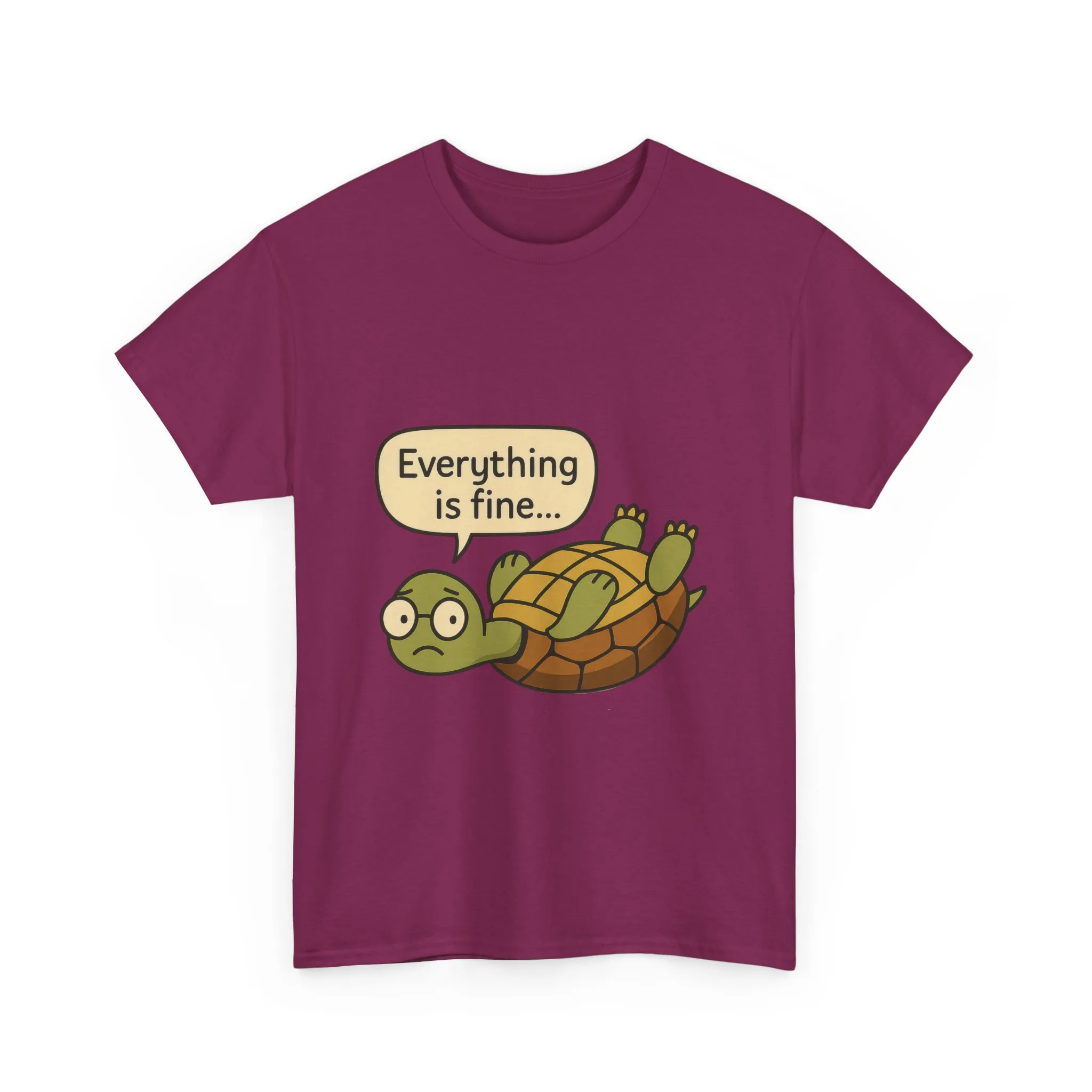 Everything is Fine Turtle Tee, Funny Unisex Cotton Tee, Cute Animal Shirt, Gift for Nature Lovers, Great for Humor, Positive message t-shirt - Image 42