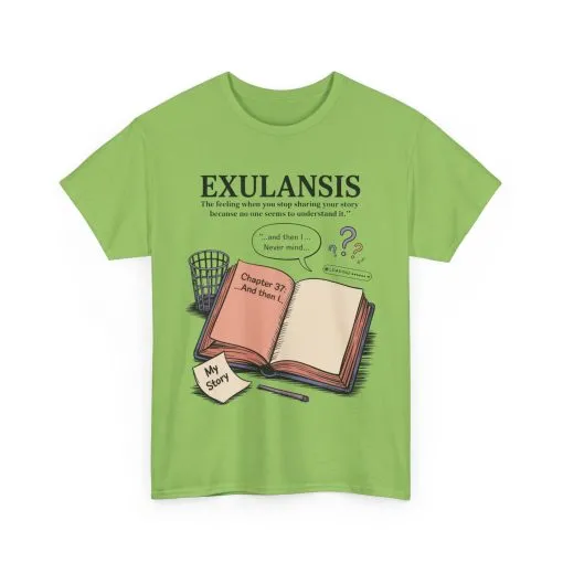 Exulansis Shirt, Emotional Aesthetic Word Tee, Deep Meaning Typography Graphic Tee, Women's Heavy Cotton Tee, deep meaning t shirt - Image 15