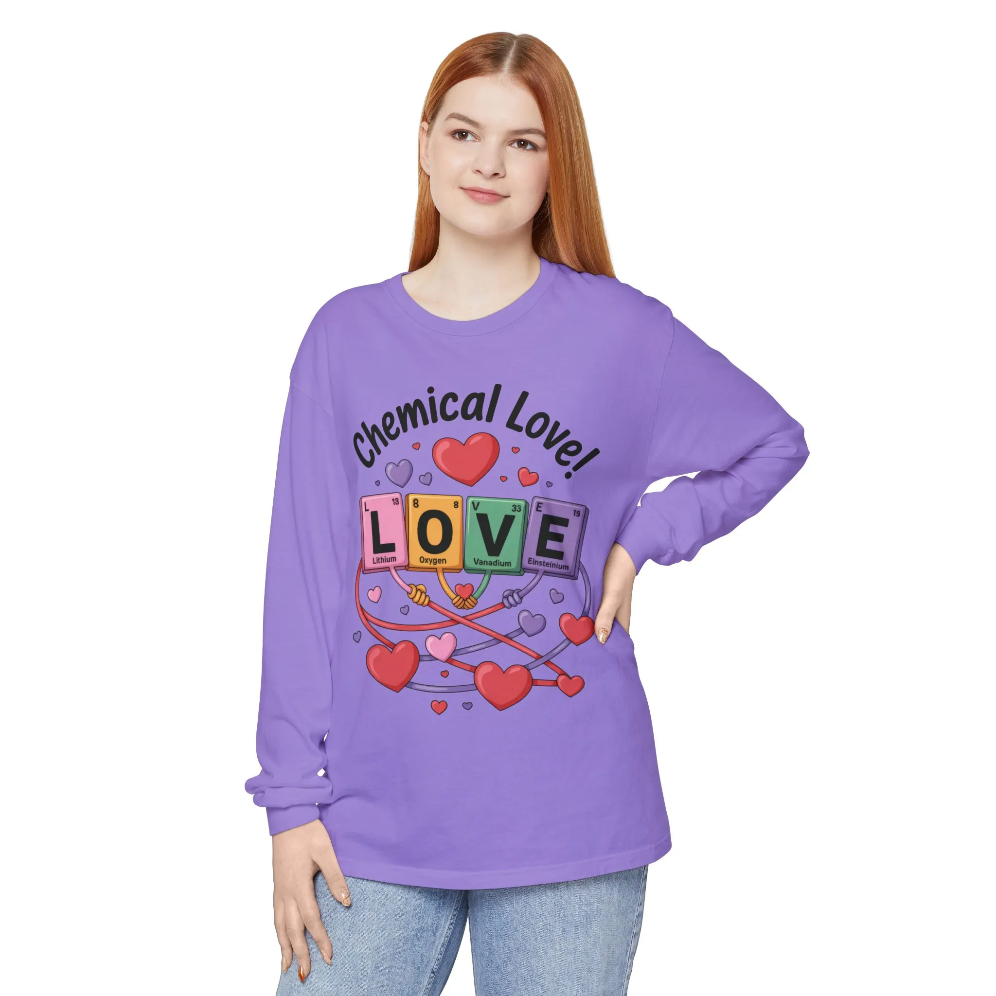 Chemical Love Long Sleeve T-Shirt Women's, Perfect Gift for Science Lovers, Valentine's Day, Chemistry Enthusiasts, Casual Wear, Cute - Image 12