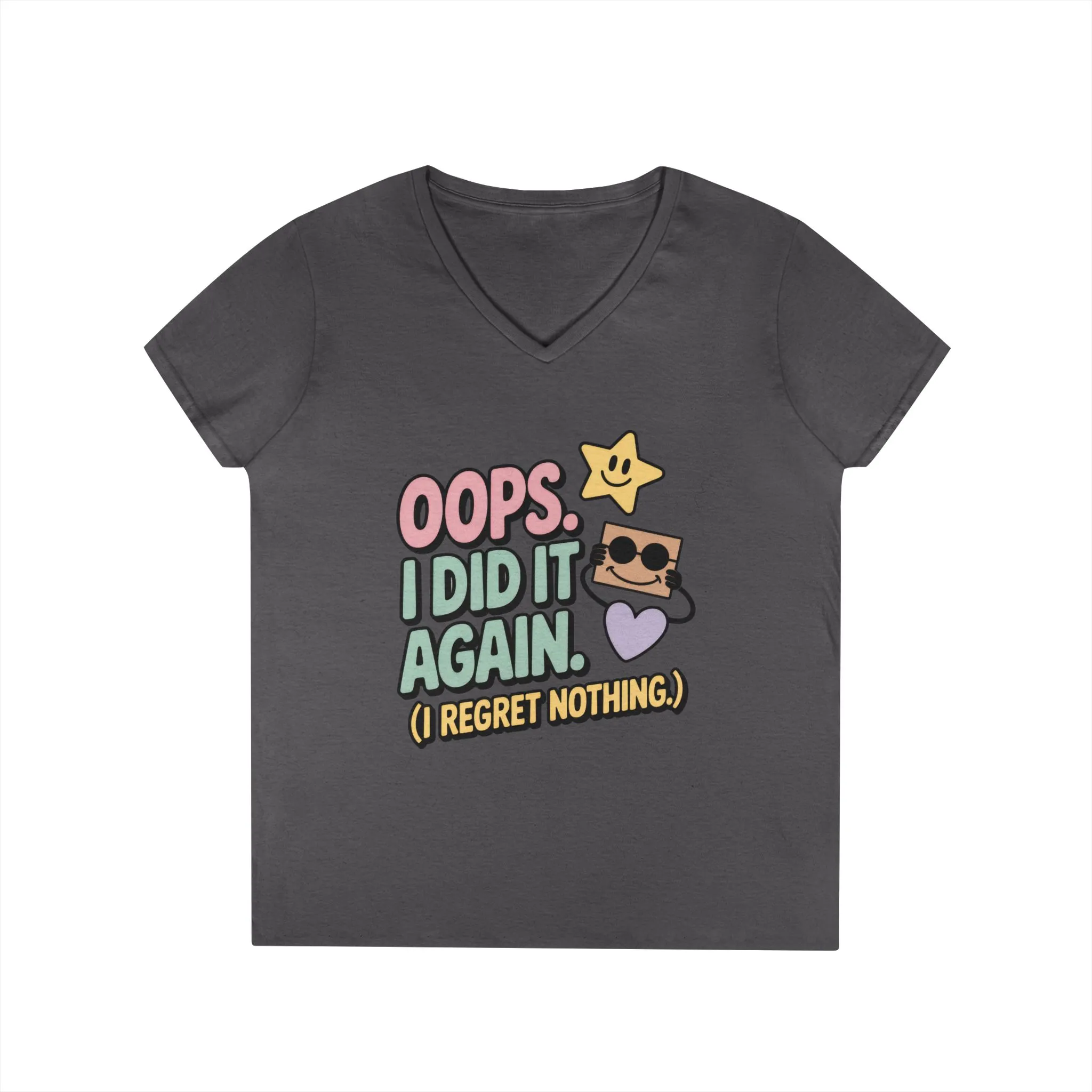 Oops! I Did It Again Ladies' V-Neck T-Shirt, Fun Casual Tee, Perfect Gift, Casual Statement Wear, Positive Message Women's T-Shirt - Image 22