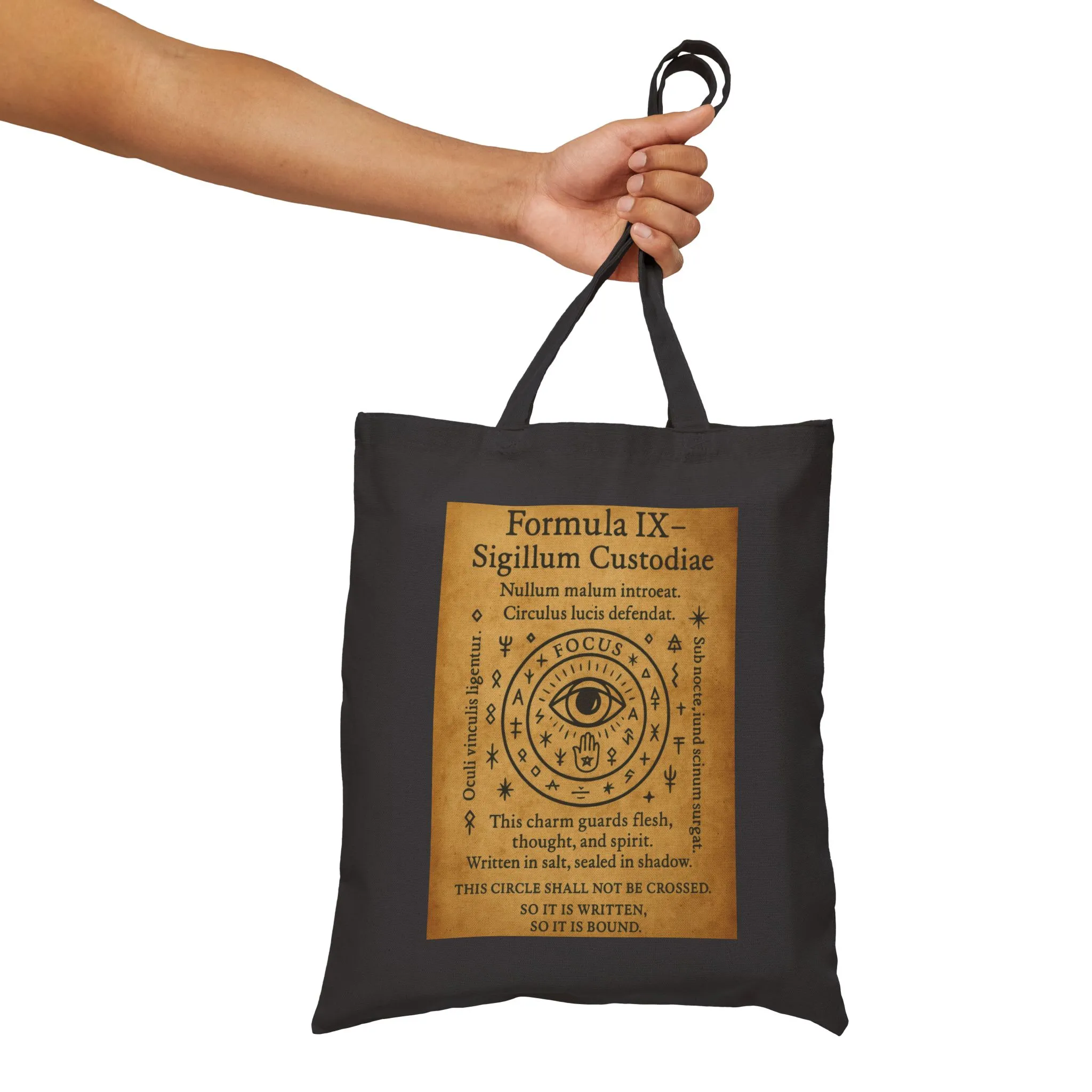 Sigil of Protection Tote Bag, All Seeing Eye Charm, Witchy Ward Symbol, Occult Defense Seal, Mystic Canvas Bag, Boho Style Tote, Witchy Gift - Image 4
