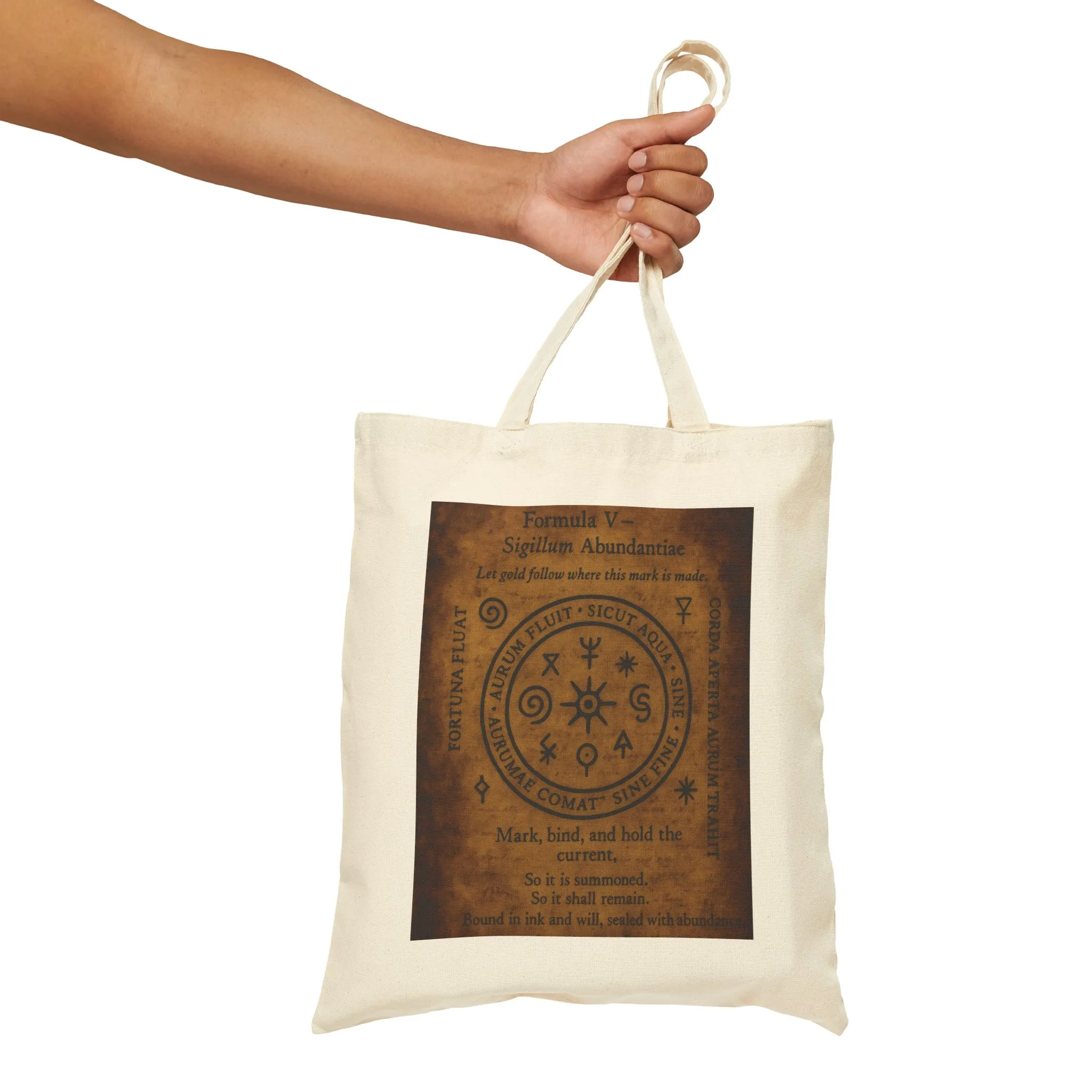 Mystic Abundance Sigil Tote Bag, Wealth Spell Symbol, Witchy Canvas Bag, Prosperity Magic Seal, Boho Gift, Mystical Symbol Cotton Canvas Bag - Image 12