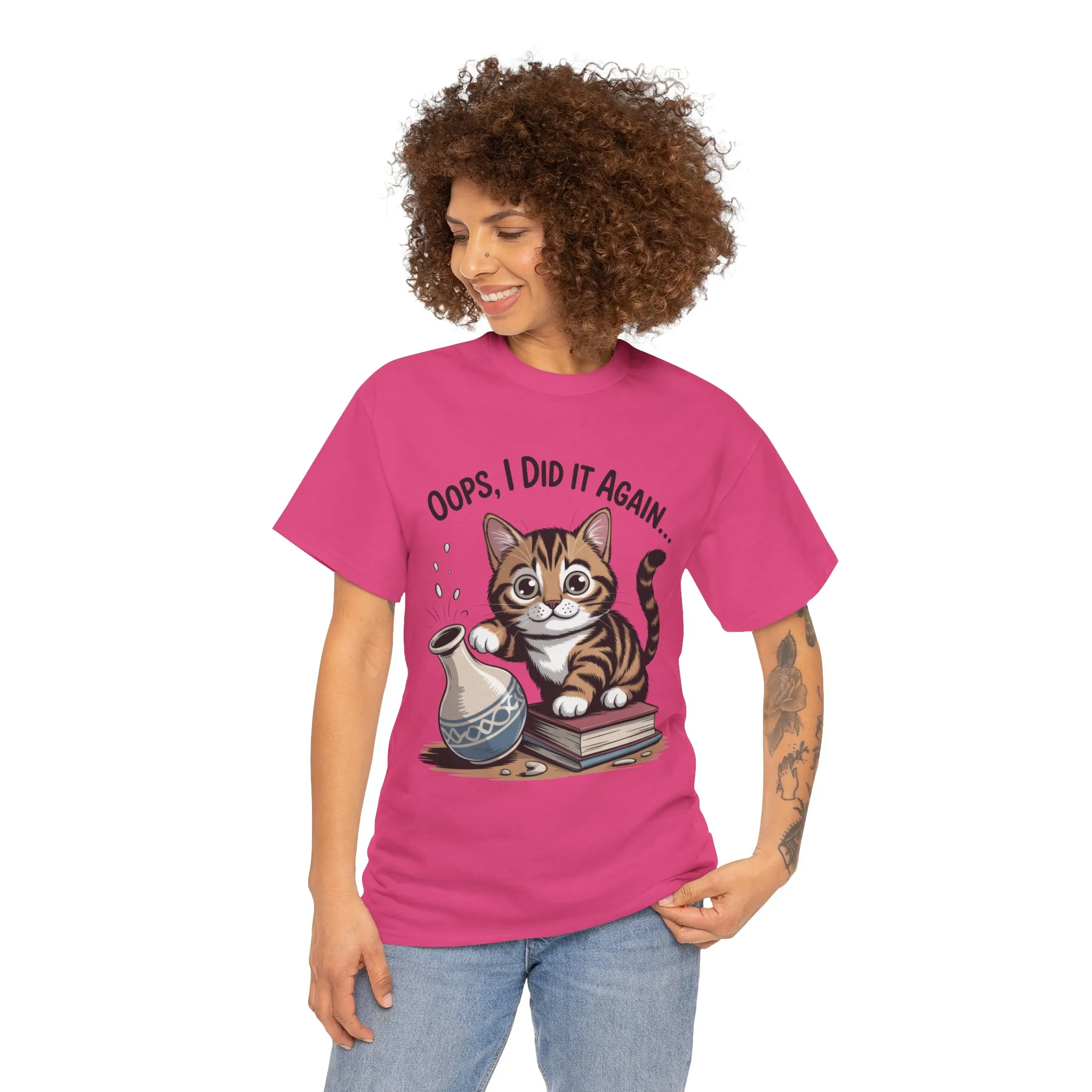 Playful Cat Women's Tee, Funny Oops I Did It Again Design, Cat Lover Gift, Casual Wear, Birthday Gift, Pet Lover Tee, Women's Gift - Image 34