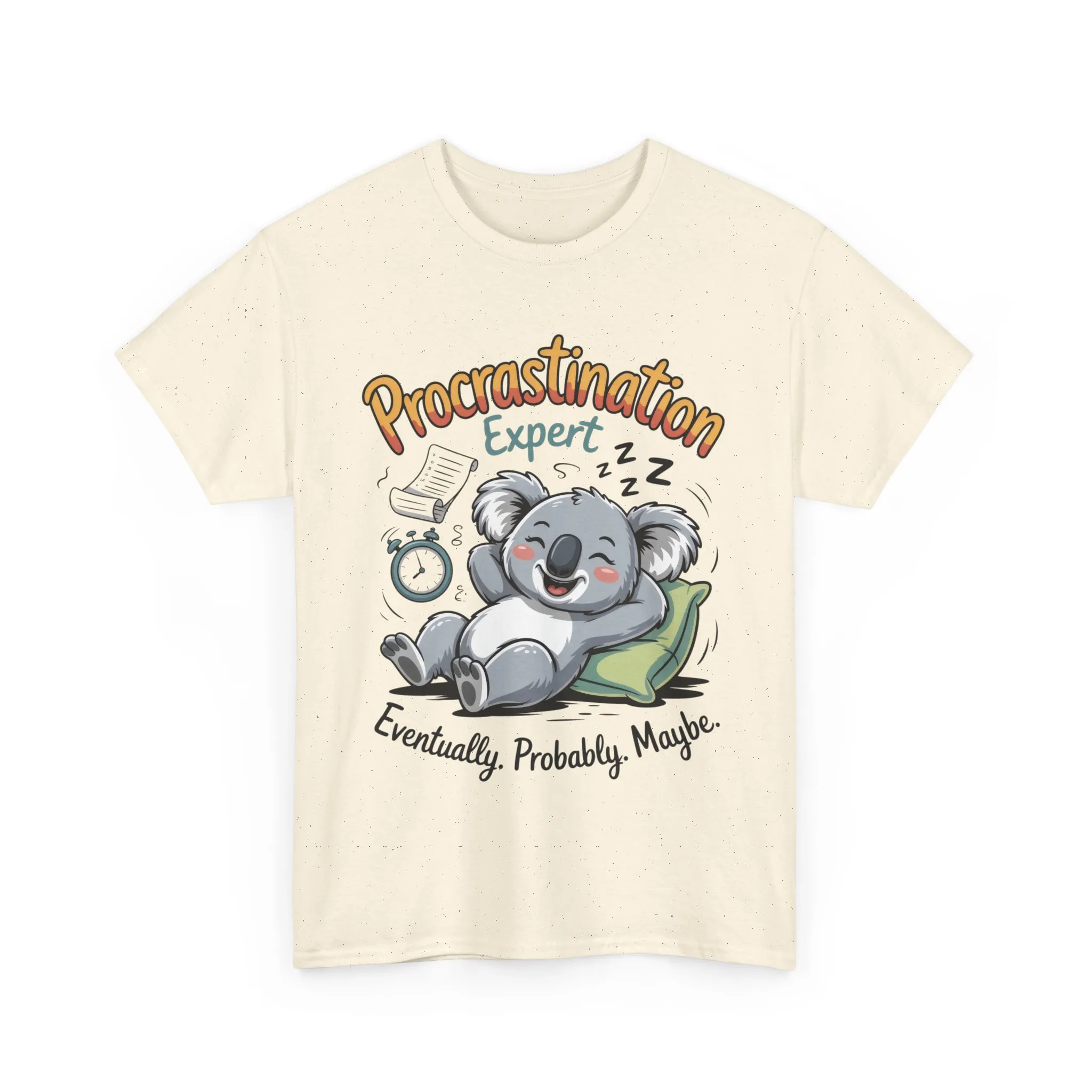 Procrastination Expert Cotton Tee, Funny T-Shirt, Cute Koala Design, Gift for Students, Relaxed Fit Shirt, Gift for Animal Lovers - Image 12