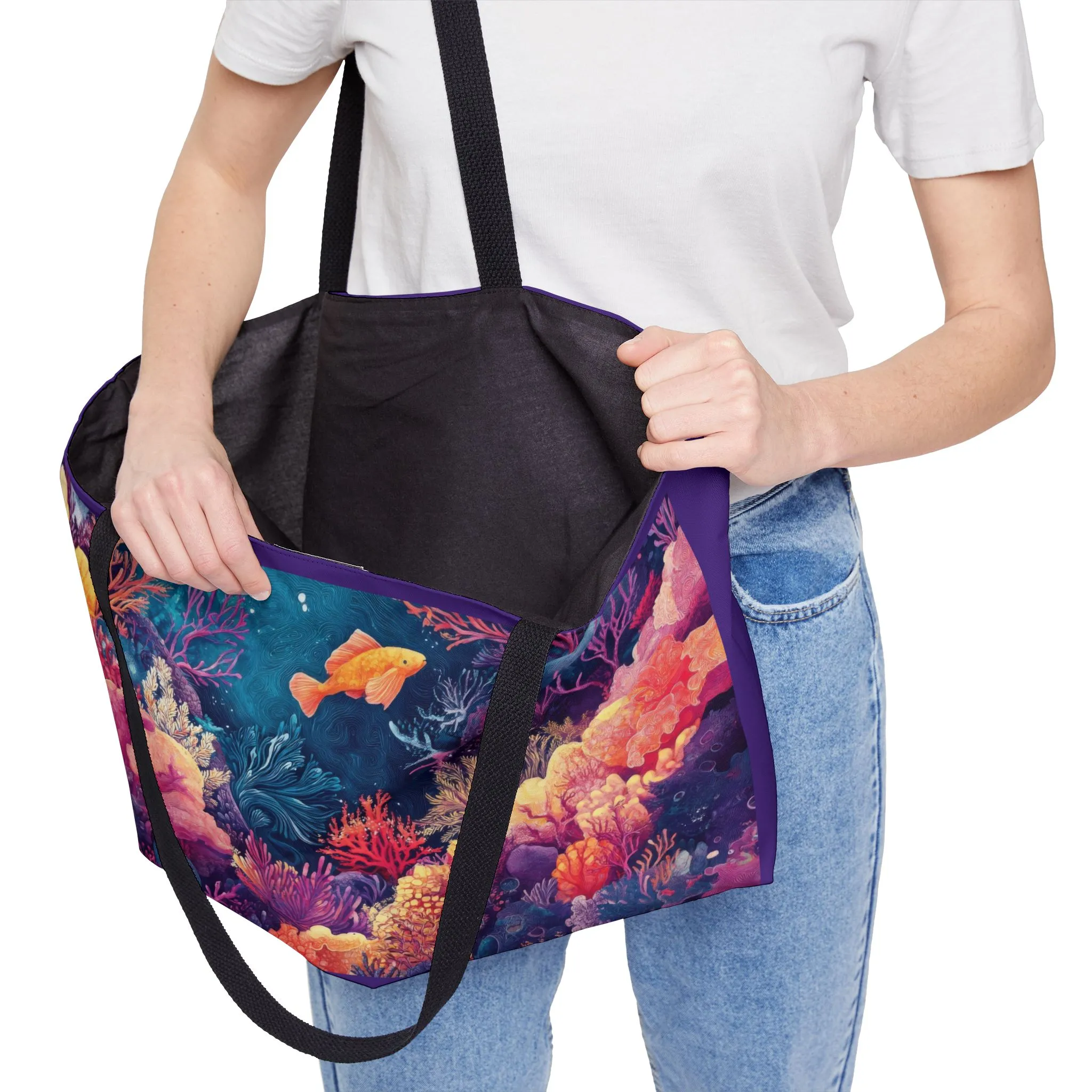 Vibrant Ocean-Themed Weekender Tote Bag, Perfect for Travel, Beach Days, or Gym, Stylish Carryall, Gift for Her, Summer Vibes - Image 2