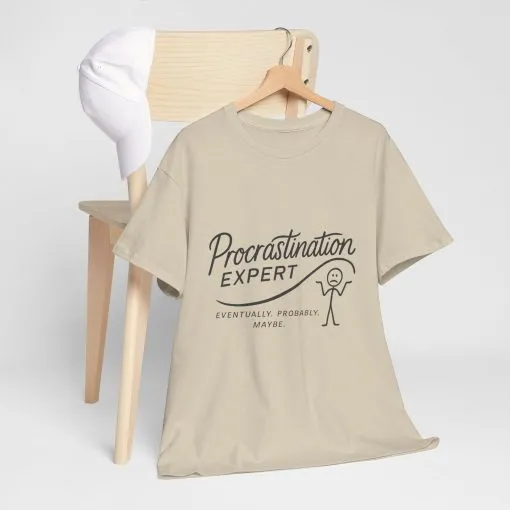 Procrastination Expert Men's Tee, Funny Shirt for Slackers, Gift for Students, Men's Comfortable Casual Wear, Laughs for Every Occasion - Image 5