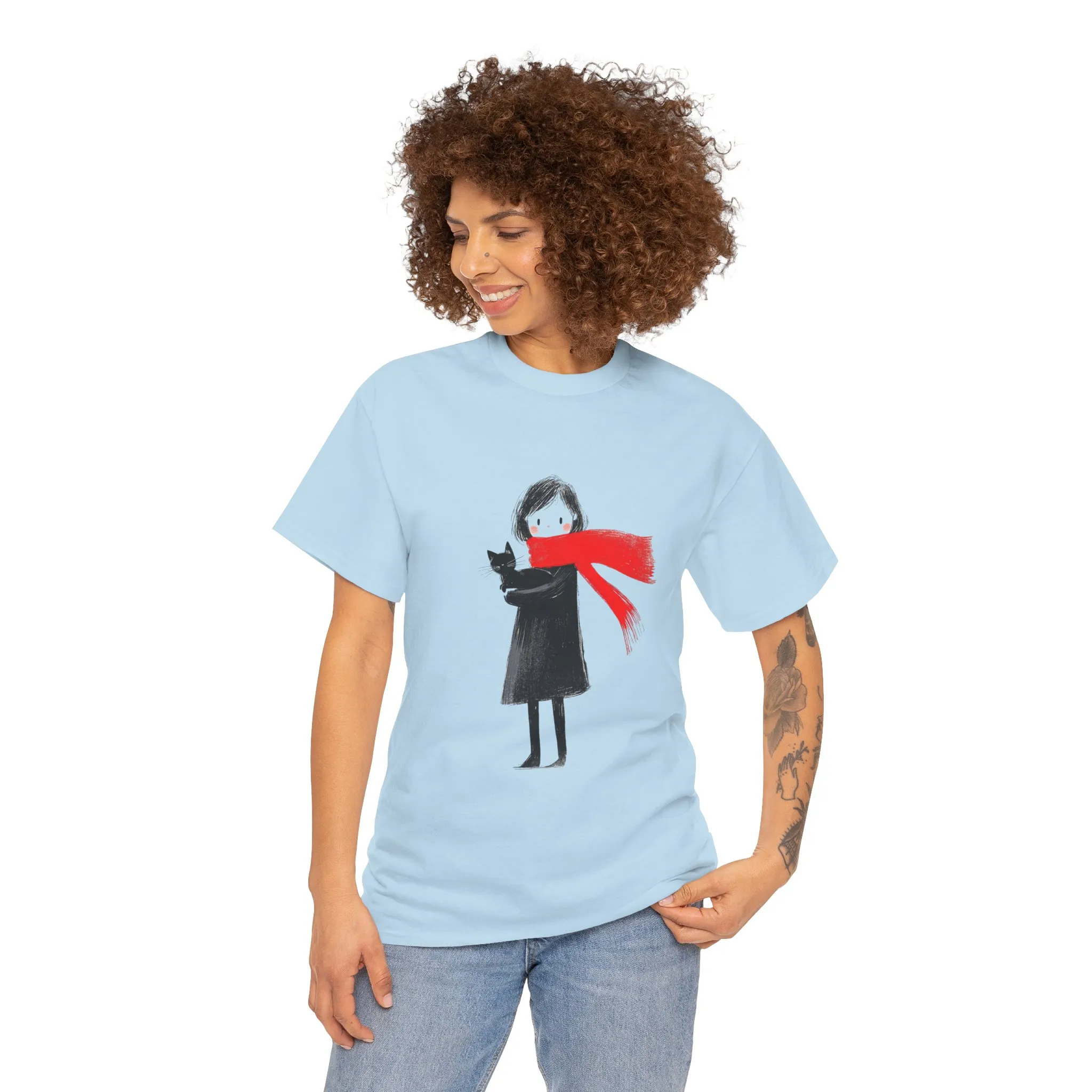 Cozy Cat Lover Tee, Unisex Cotton T-Shirt for Cat Owners, Gift for Pet Lovers, Cute Animal Apparel, Perfect for All Occasions - Image 11