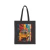 Vintage Tram Canvas Tote Bag, Eco-Friendly Grocery Tote, Stylish Beach Bag, Colorful Art Bag, Perfect Gift for Travelers