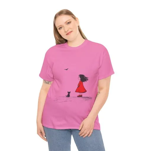 Cat Lover Tee, Cute Graphic T-Shirt, Cat & Girl Design, Gift for Cat Owners, Casual Stylish Unisex Cotton Shirt, Women's Cotton T-Shirt - Image 26