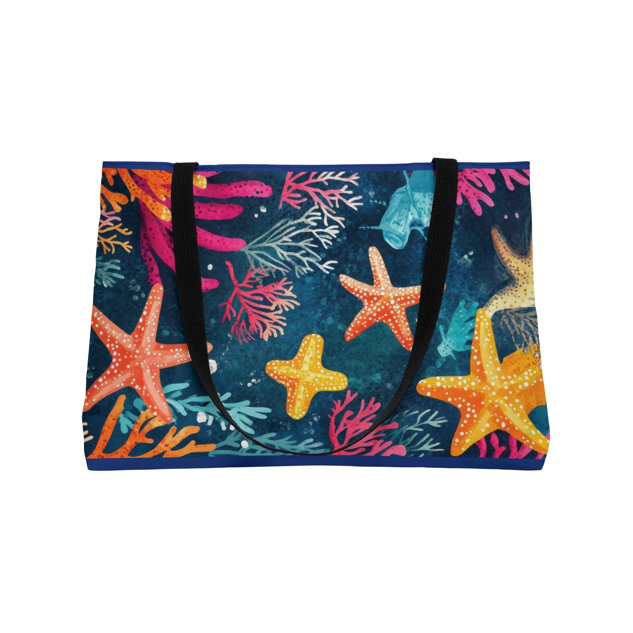 Colorful Starfish Weekender Tote Bag, Beach Essentials, Summer Travel, Vacation, Poolside Carryall, Eco-Friendly Bag, Beach Bag - Image 4
