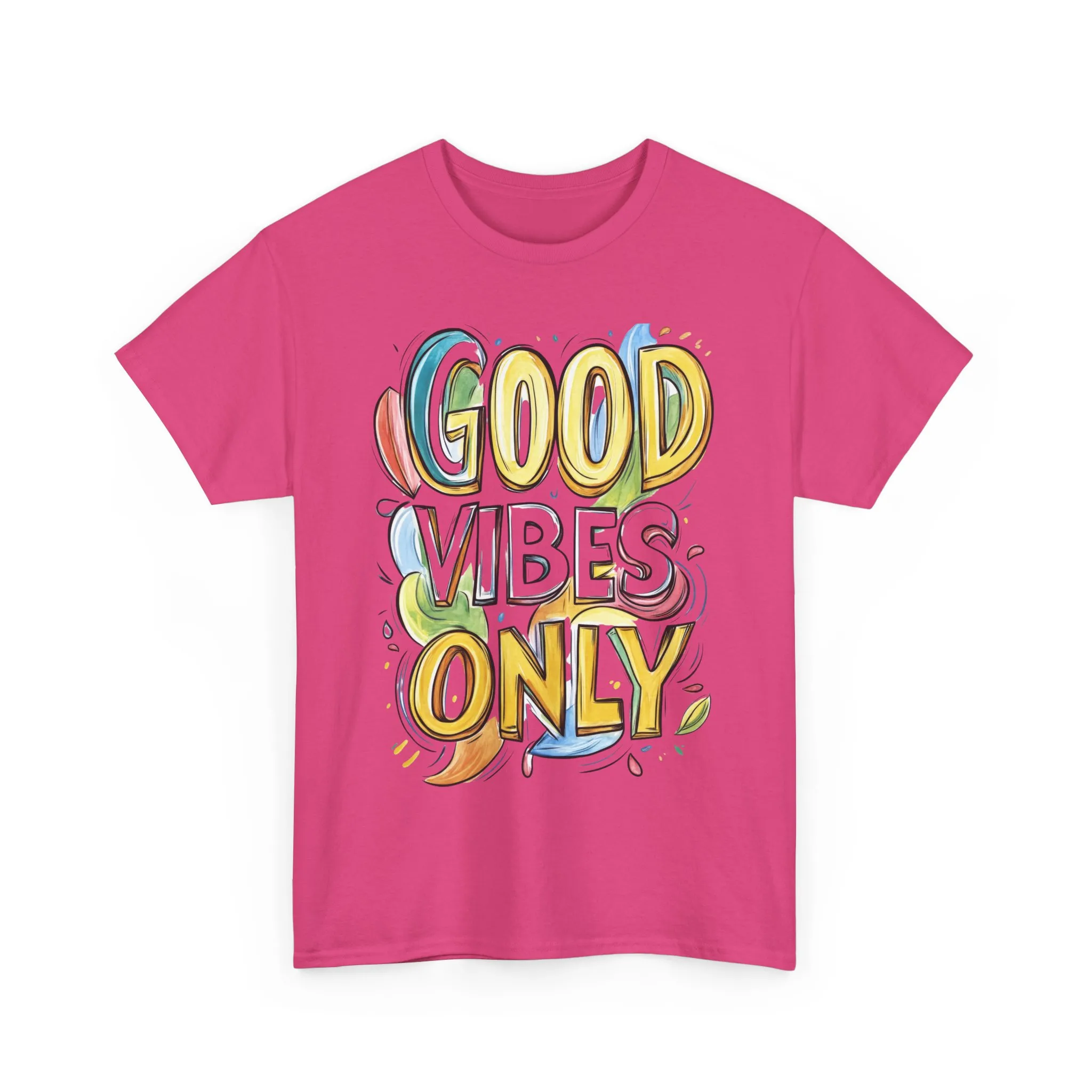 Good Vibes Only Women's Heavy Cotton Tee, Positive Energy Shirt, Graphic T-Shirt, Women's Casual Wear, Gift for Friends, Summer Outfit - Image 27
