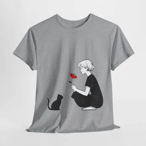 Cat Lover's Heavy Cotton Tee, Cute Cat Shirt, Pet Owner Gift, Animal Lover Apparel, Birthday Gift for Her, Women's Cotton T-Shirt, Cat Lover - Image 12