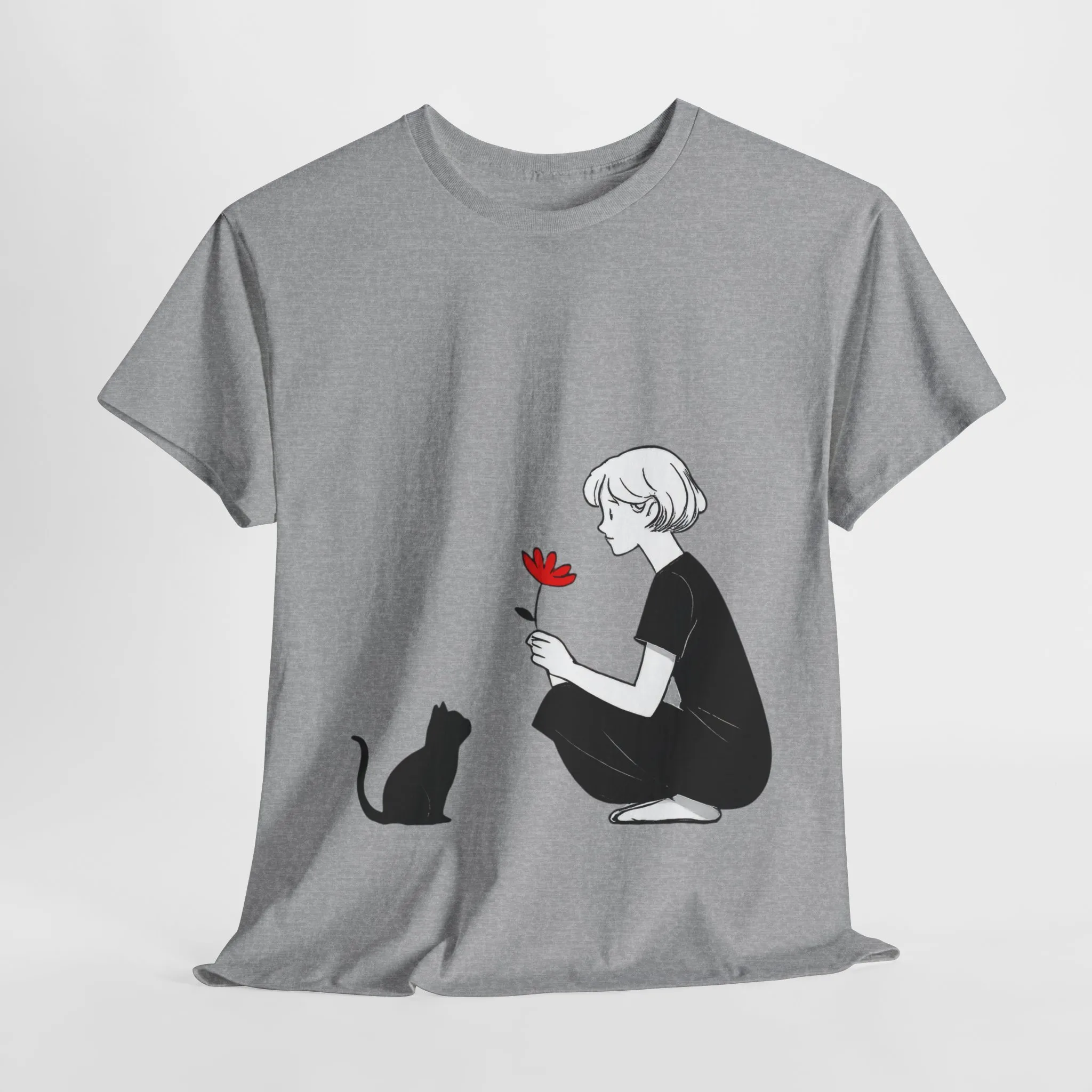 Cat Lover's Heavy Cotton Tee, Cute Cat Shirt, Pet Owner Gift, Animal Lover Apparel, Birthday Gift for Her, Women's Cotton T-Shirt, Cat Lover - Image 12