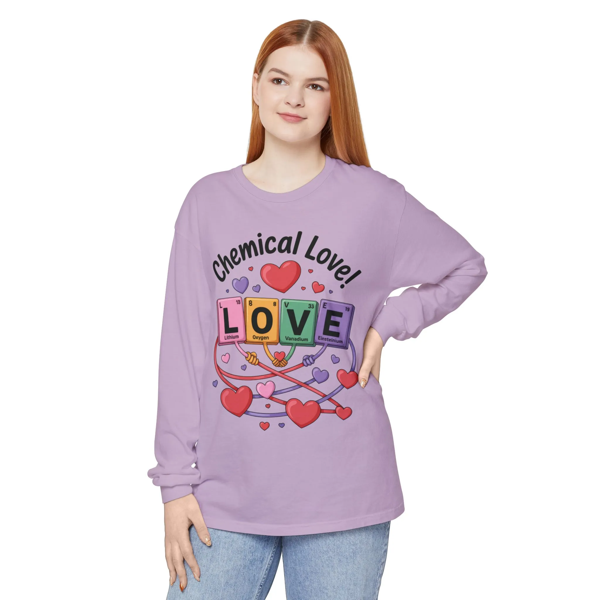 Chemical Love Long Sleeve T-Shirt Women's, Perfect Gift for Science Lovers, Valentine's Day, Chemistry Enthusiasts, Casual Wear, Cute - Image 14