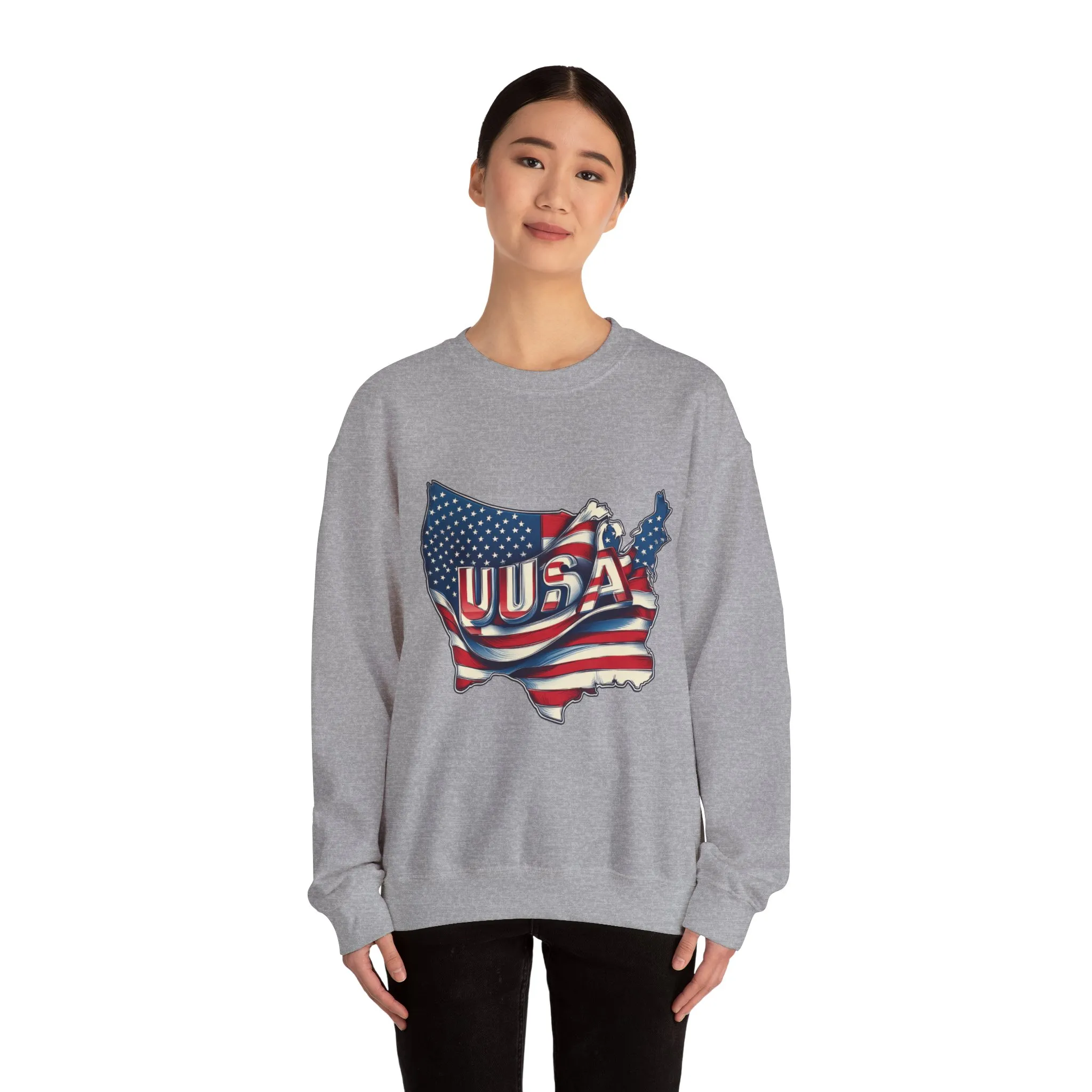 Patriotic USA Crewneck Sweatshirt, Unisex Sweatshirt, American Flag Apparel, Casual Comfort, Great for Independence Day and Holidays - Image 11
