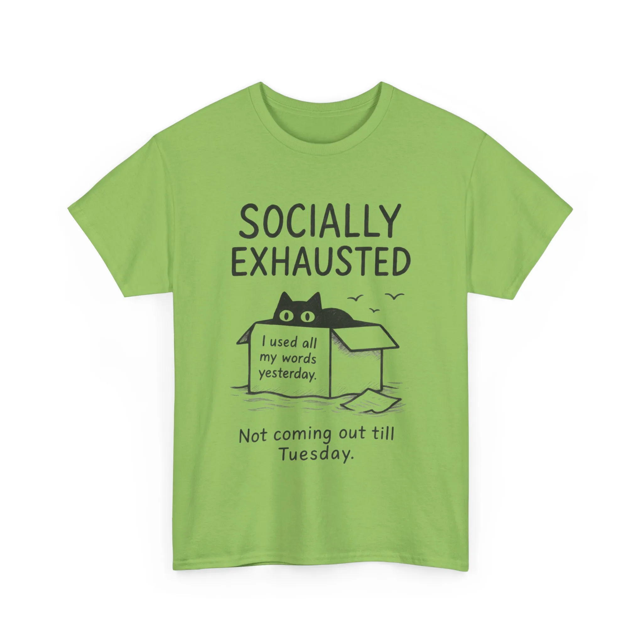 Socially Exhausted Tee, Perfect for Introverts, Gift for Shy Friends, Anxiety Relief Shirt, Funny Quote T-Shirt, Casual Wear, Unisex T-Shirt - Image 17