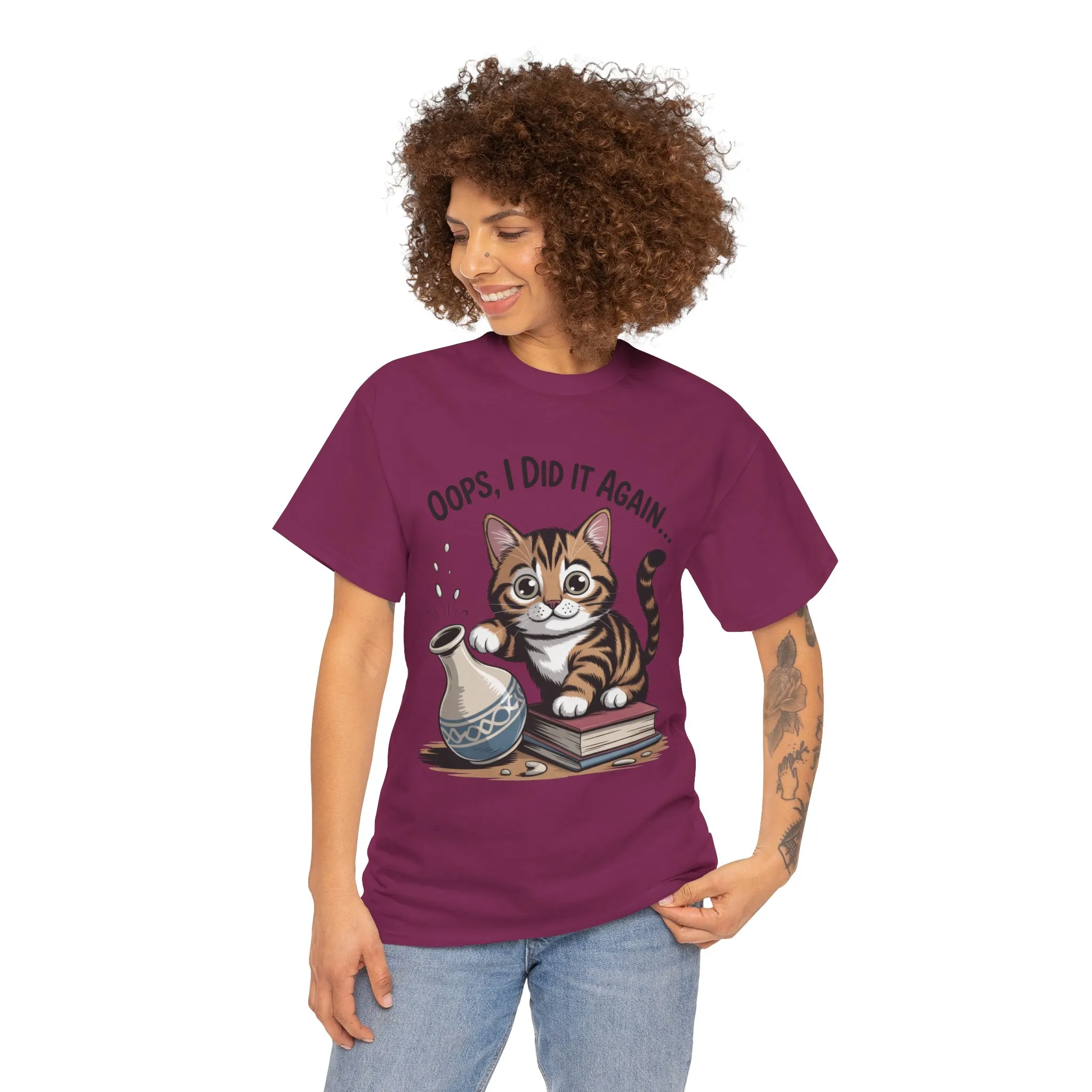 Playful Cat Women's Tee, Funny Oops I Did It Again Design, Cat Lover Gift, Casual Wear, Birthday Gift, Pet Lover Tee, Women's Gift - Image 25
