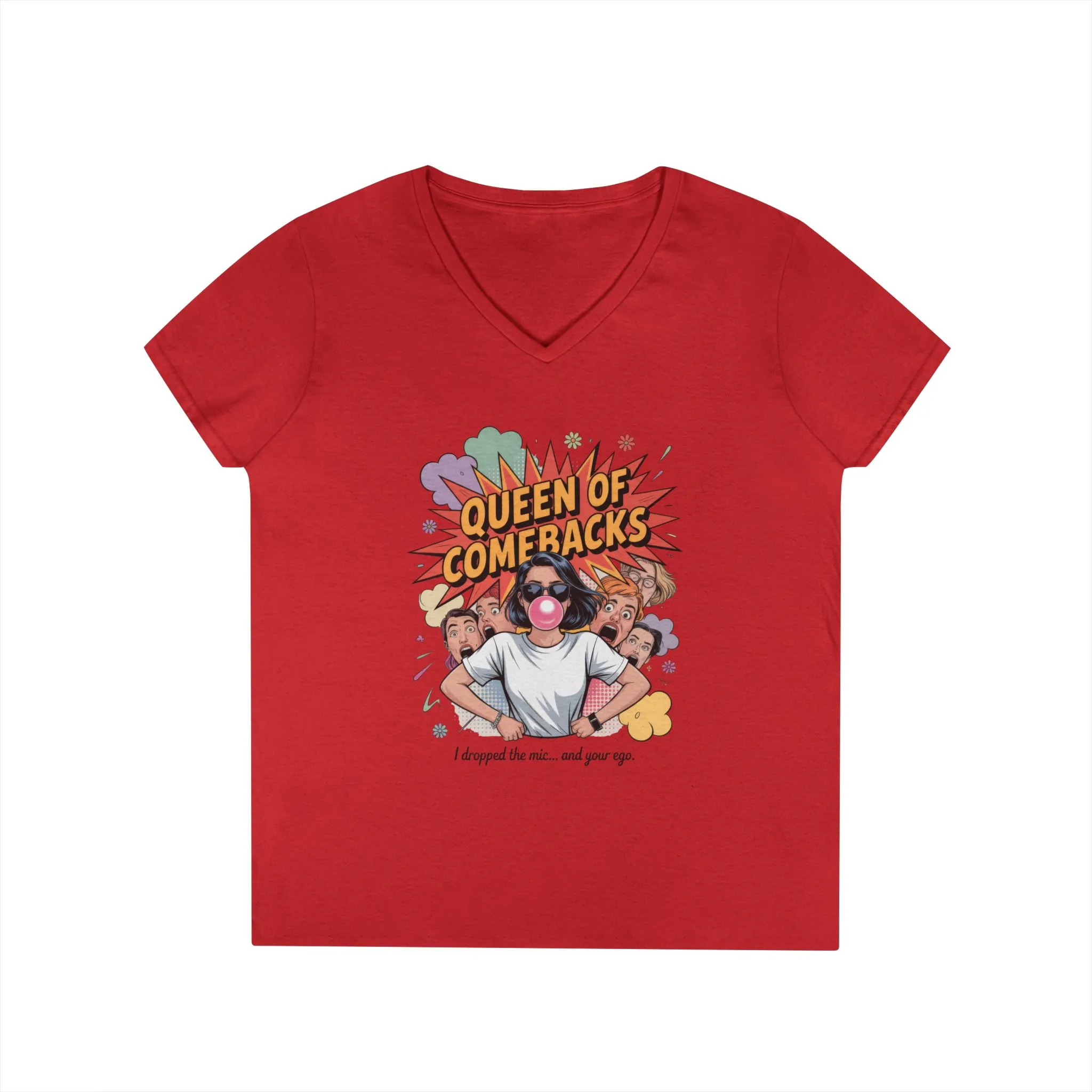 Queen of Comebacks V-Neck T-Shirt, Funny Graphic Tee, Gift for Friends, Humor Apparel, Casual Wear, Comedic Shirt - Image 17