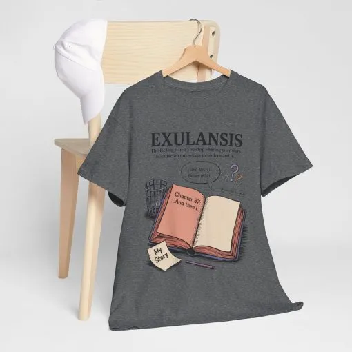 Exulansis Shirt, Emotional Aesthetic Word Tee, Deep Meaning Typography Graphic Tee, Women's Heavy Cotton Tee, deep meaning t shirt - Image 21