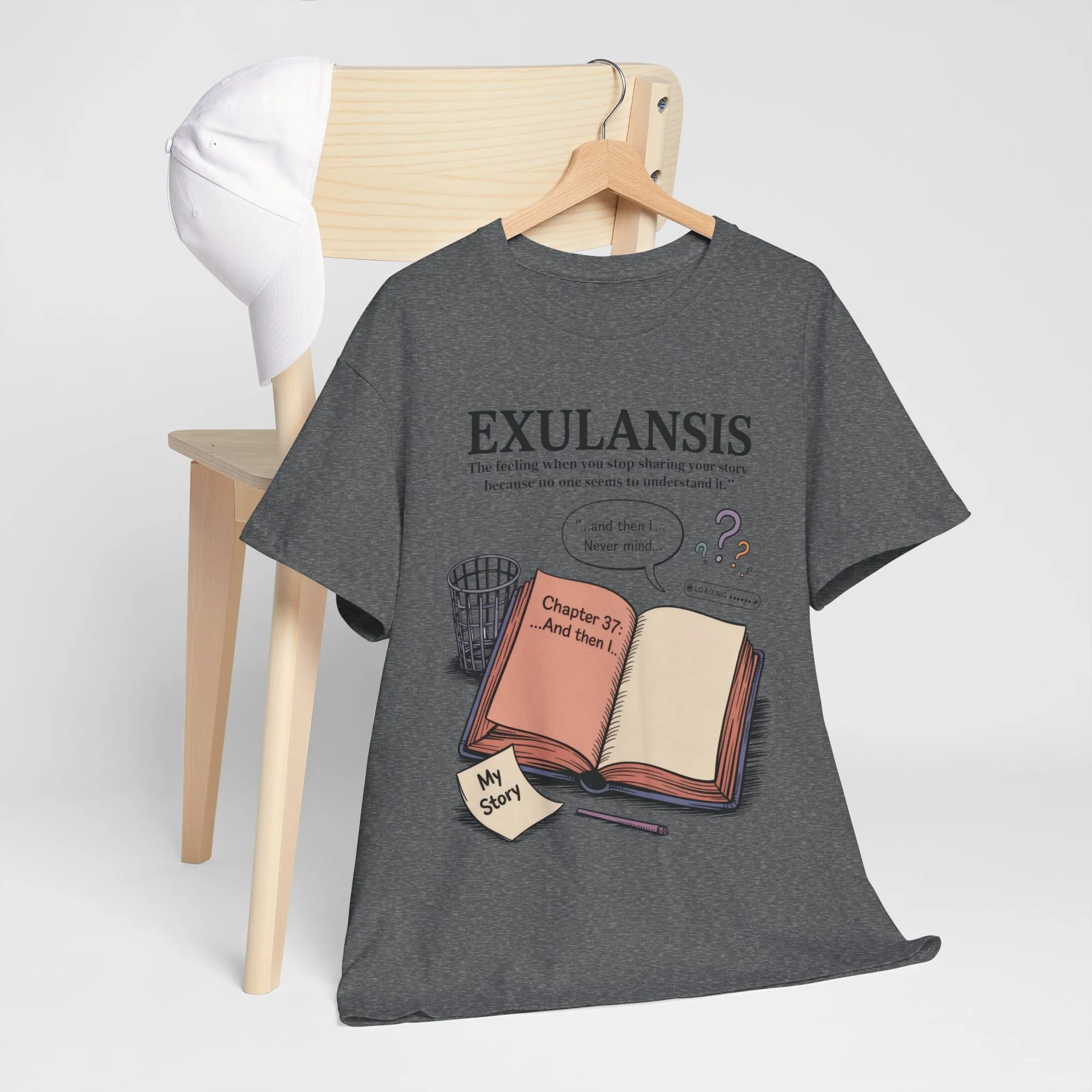 Exulansis Shirt, Emotional Aesthetic Word Tee, Deep Meaning Typography Graphic Tee, Women's Heavy Cotton Tee, deep meaning t shirt - Image 21