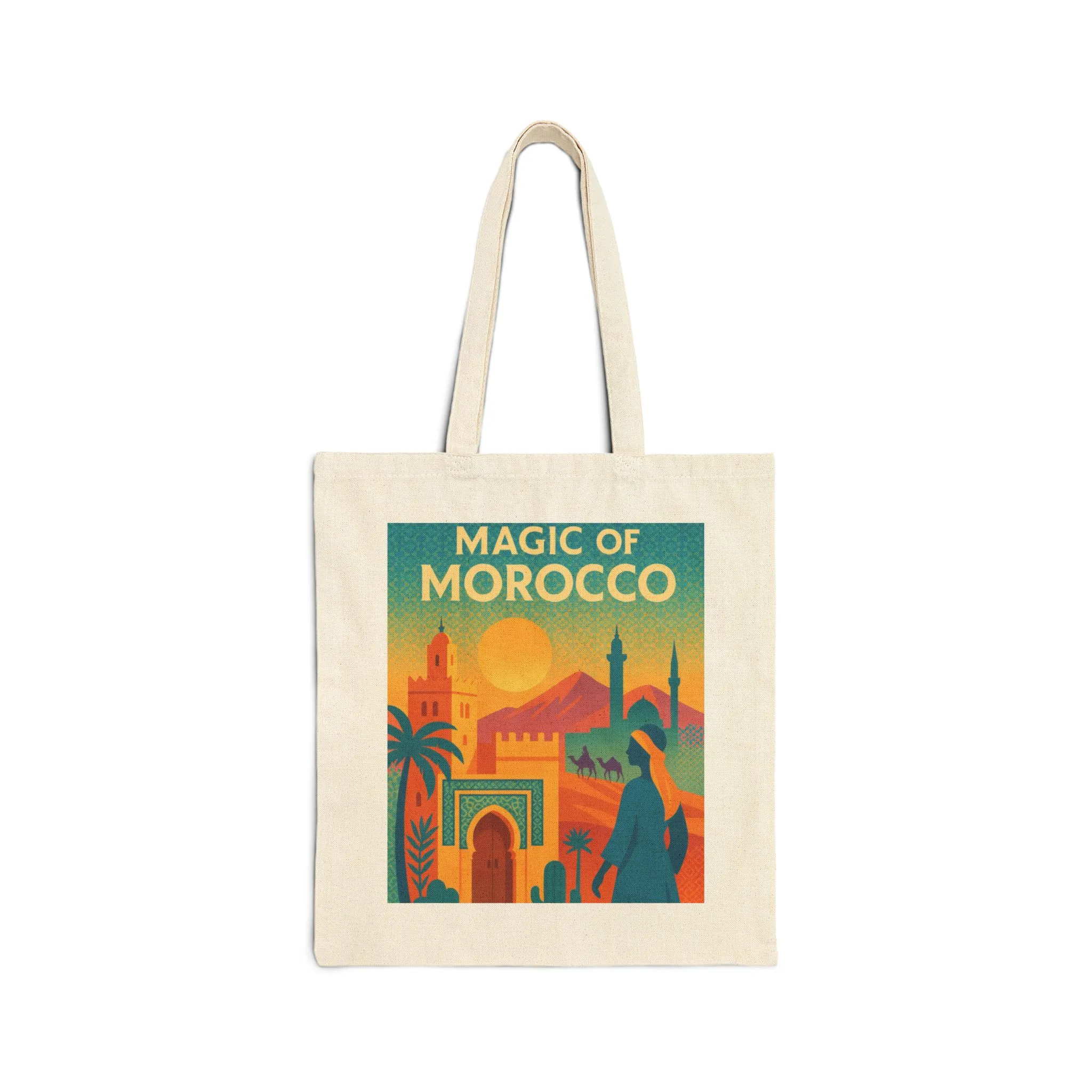 Magic of Morocco Tote Bag, Bohemian Tote, Eco-Friendly Bag, Gifts for Travelers, Natural Canvas Bag - Image 2