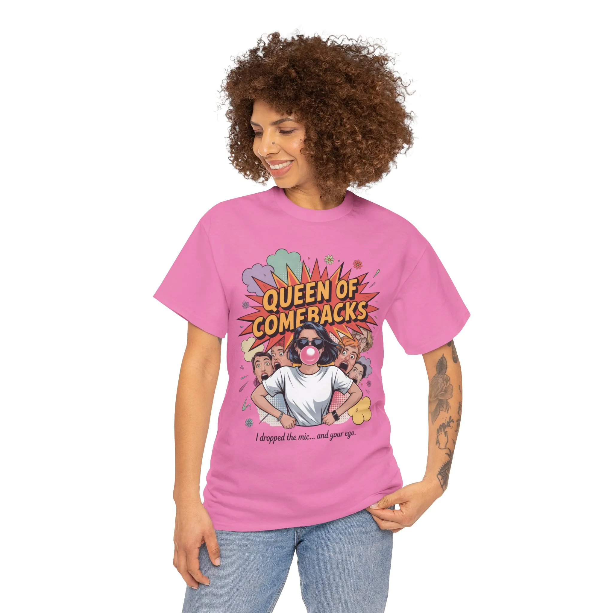 Funny Women's T-Shirt, Queen of Comebacks Tee, Funny Graphic T-Shirt, Heavy Cotton Shirt, Gift for Her, Casual Wear, Comedy Apparel