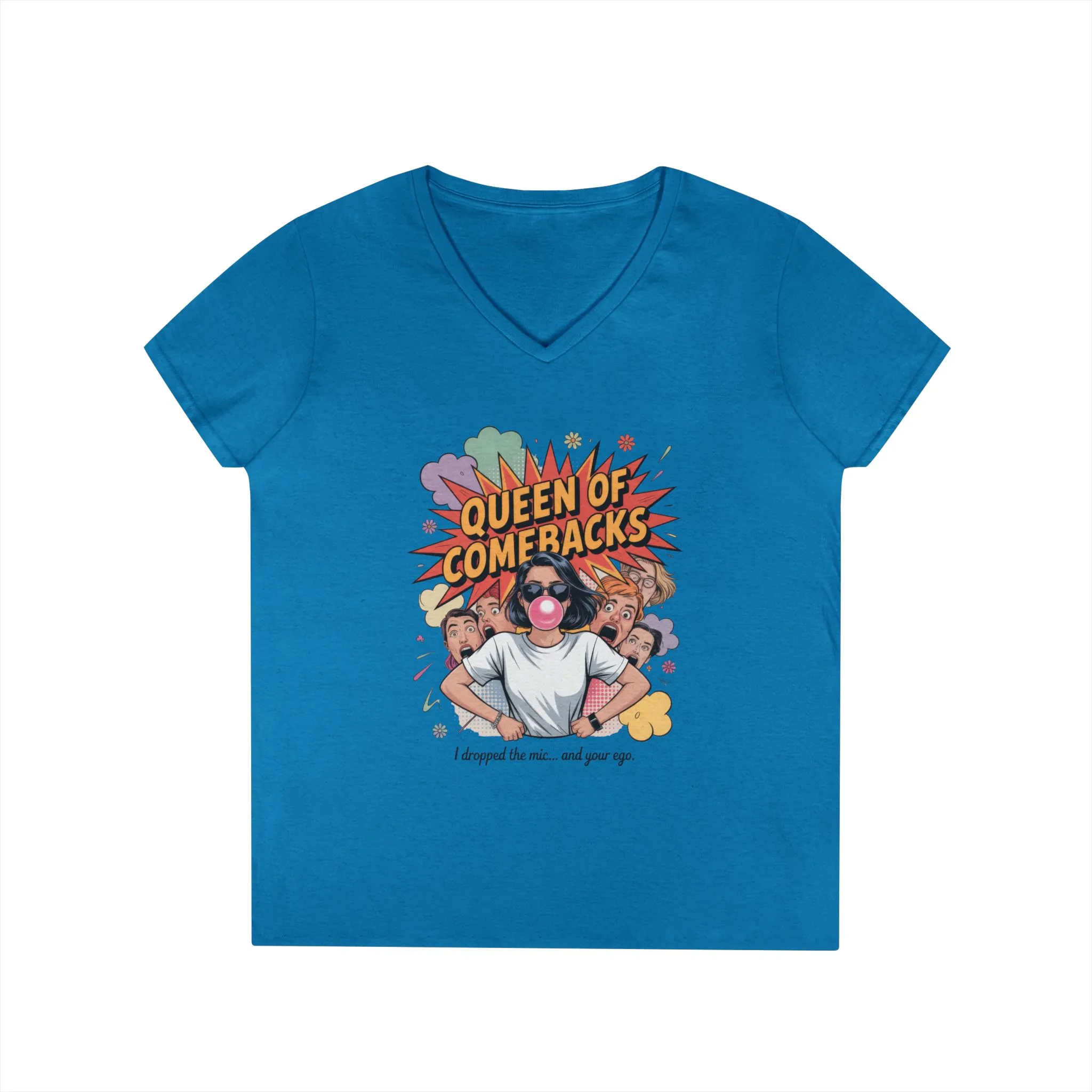 Queen of Comebacks V-Neck T-Shirt, Funny Graphic Tee, Gift for Friends, Humor Apparel, Casual Wear, Comedic Shirt - Image 9