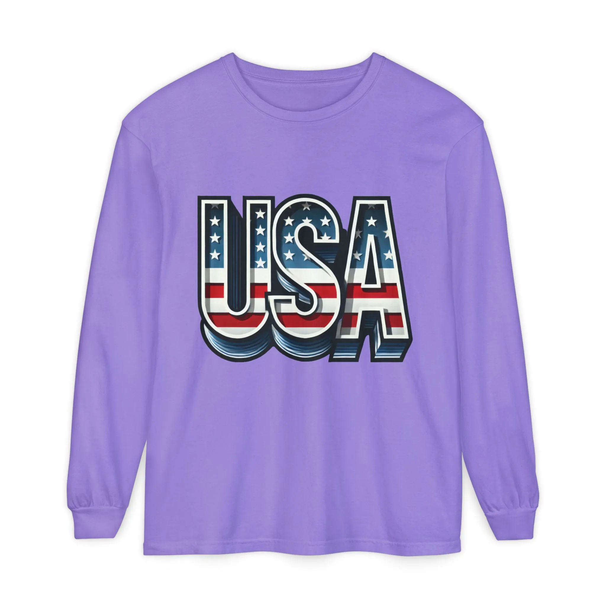 Patriotic Long Sleeve Unisex T-Shirt, USA Design, Unisex Tee for Independence Day, Memorial Day, Family Celebrations, Casual Wear - Image 19