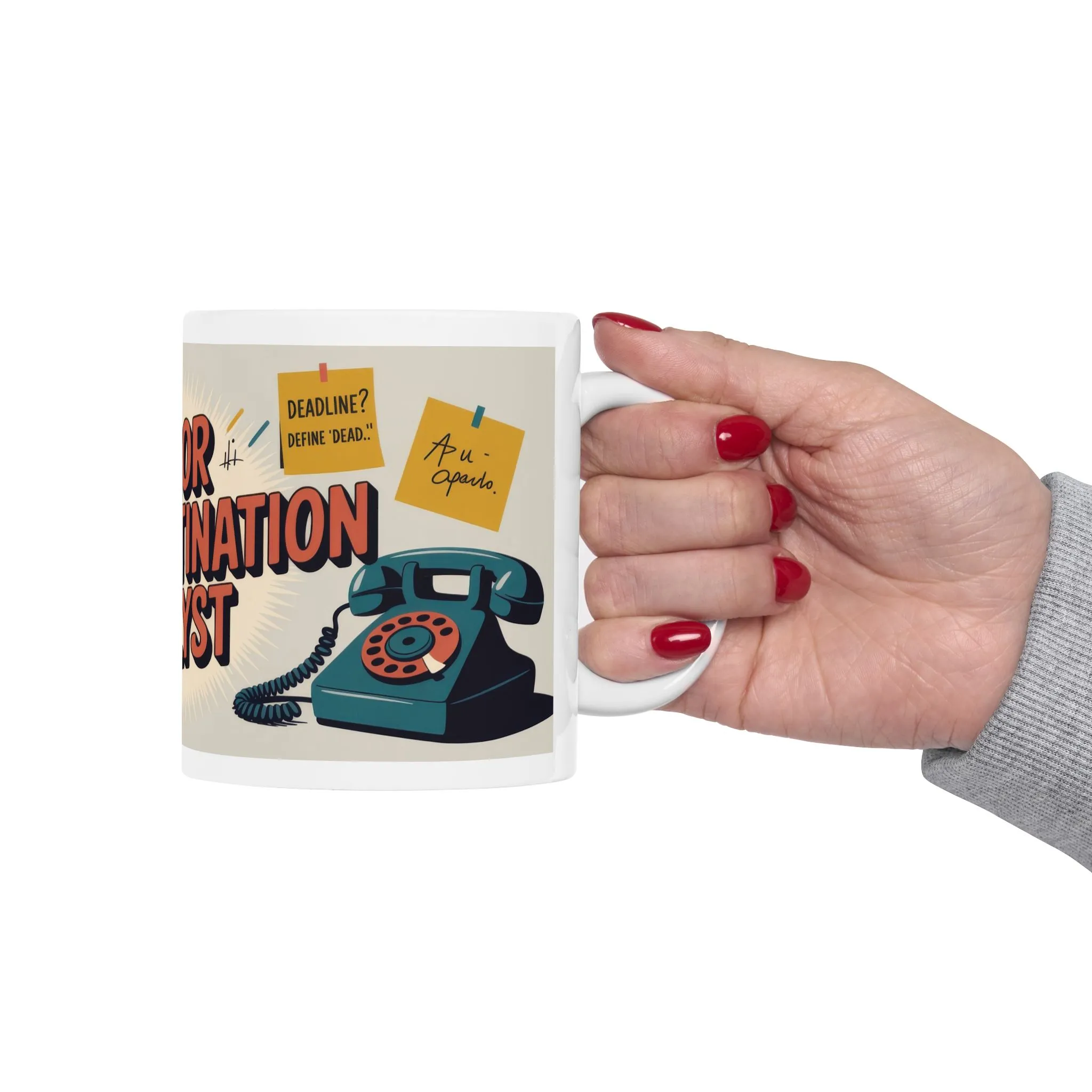 Senior Procrastination Analyst Mug, Funny Coffee Cup for Office, Gift for Coworkers, Humorous Ceramic Mug, Deadline Joke Coffee Mug - Image 6