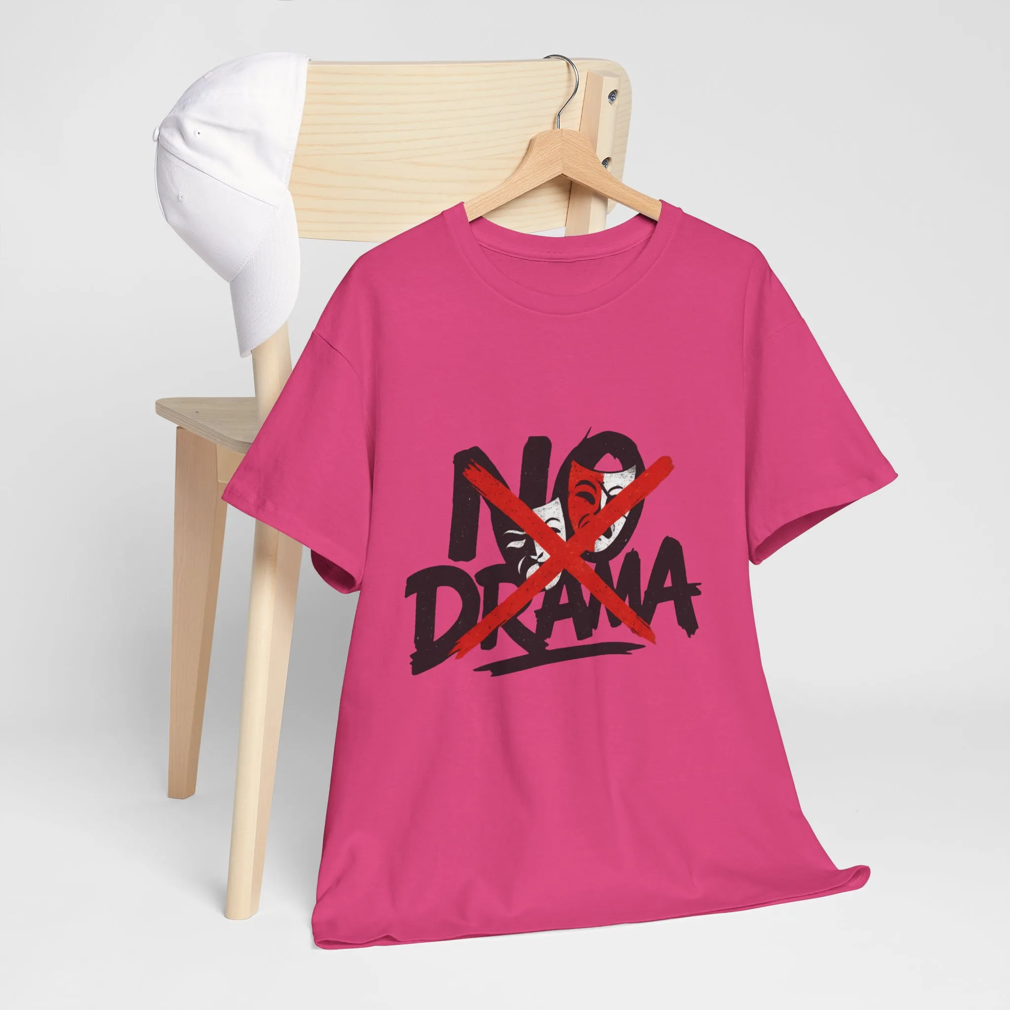 No Drama Unisex Heavy Cotton Tee, Casual Shirt, Gift for Friends, Relaxed Fit, Comfort Wear, Everyday Style - Image 24