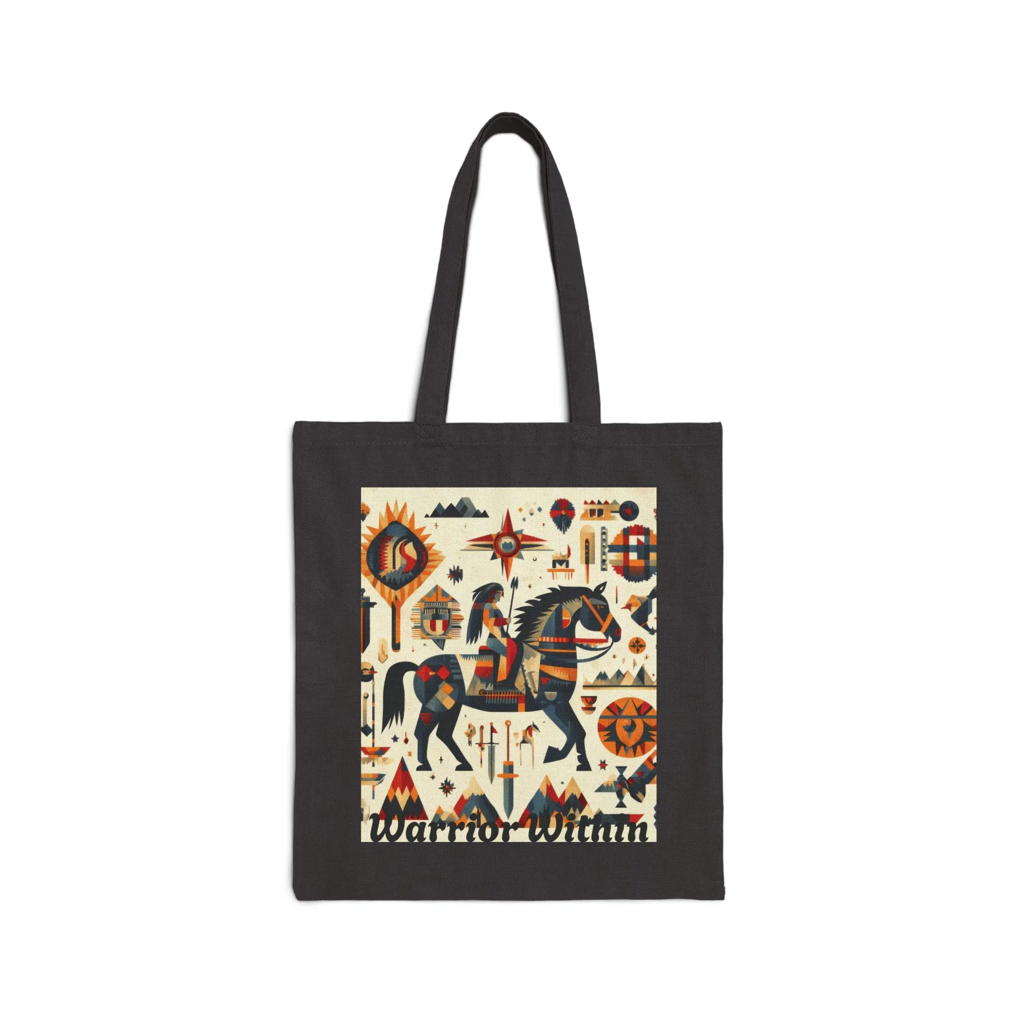 Warrior Within Cotton Canvas Tote Bag, Boho Tote, Eco-Friendly Bag, Gift for Her, Travel Accessory, Art Print Bag - Image 7