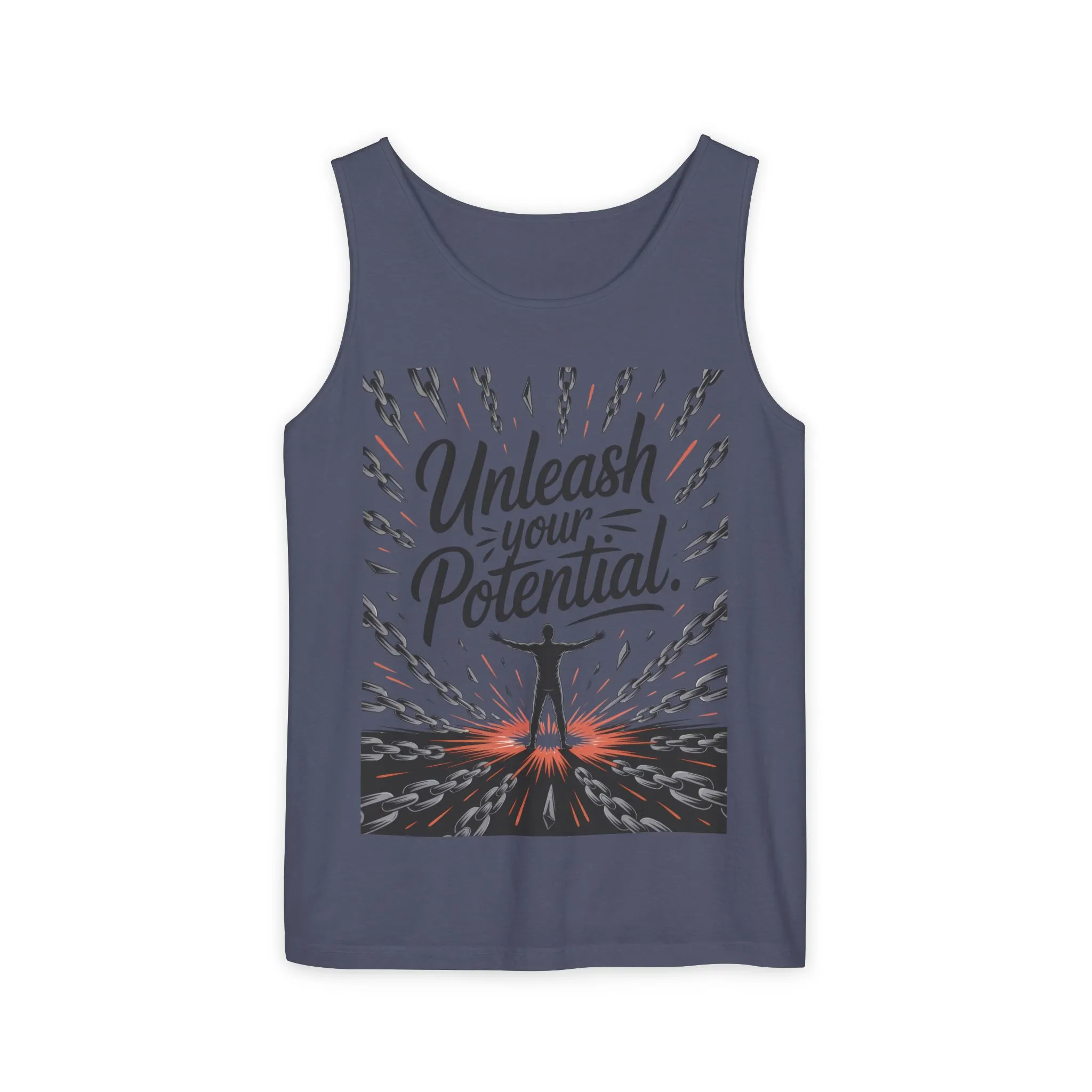 Men s Motivational Tank Top, Unleash Your Potential Graphic, Inspirational Gym Wear, Fitness Apparel, Summer Top, Gift for Him - Image 16