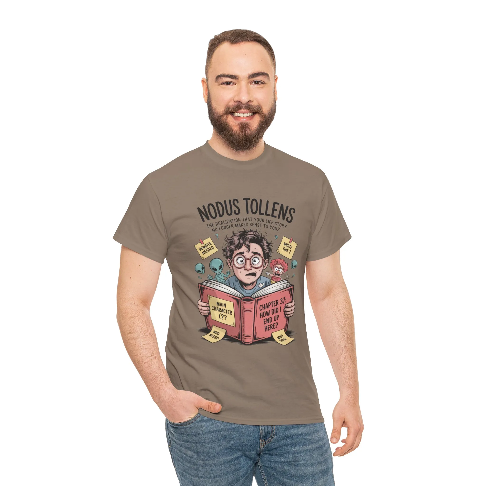 Nodus Tollens Men's T-Shirt, Men's Heavy Cotton Shirt, Latin Words, Moods & Modes, Self-Awareness, Quirky Humor Shirt - Image 7