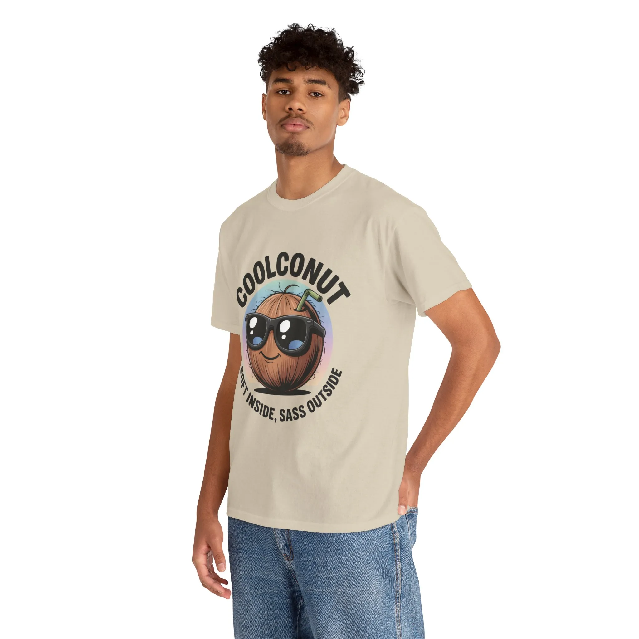 Coolconut Graphic Men's Tee, Soft Inside Sass Outside, Men's T-Shirt for Beach Lovers, Men's Fun Gift, Summer Vibes, Humor Apparel - Image 5