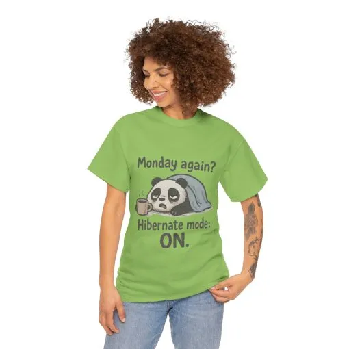 Funny Panda Hibernate Tee, Cute Animal Shirt, Unisex Cotton Tee, Gift for Lazy Days, Monday Motivation T-shirt - Image 32