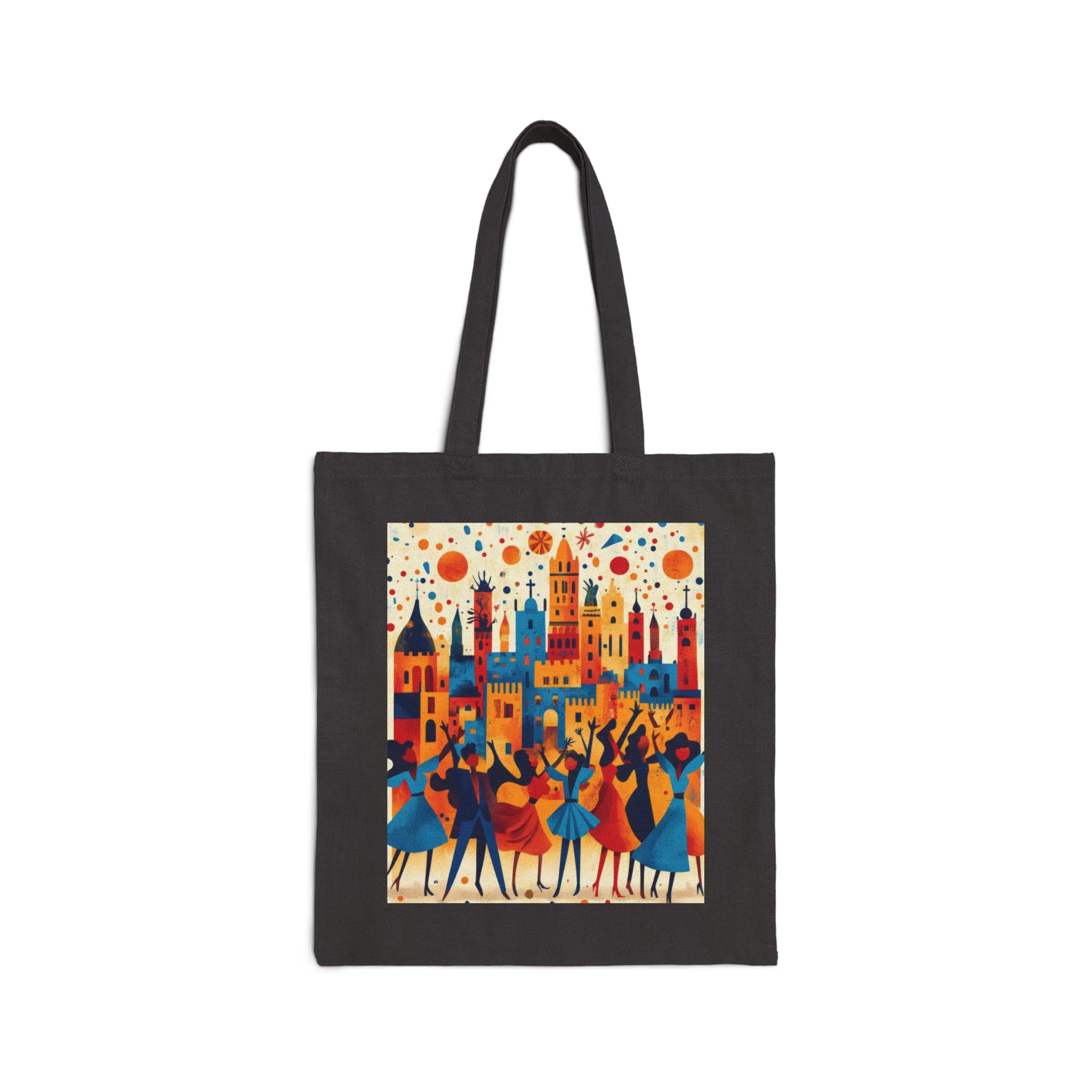 Colorful Dance Scene Cotton Canvas Tote Bag, Eco-Friendly Shopping Bag, Artsy Gift, Everyday Use Tote, Festival Tote Bag, Stylish Beach Bag - Image 7
